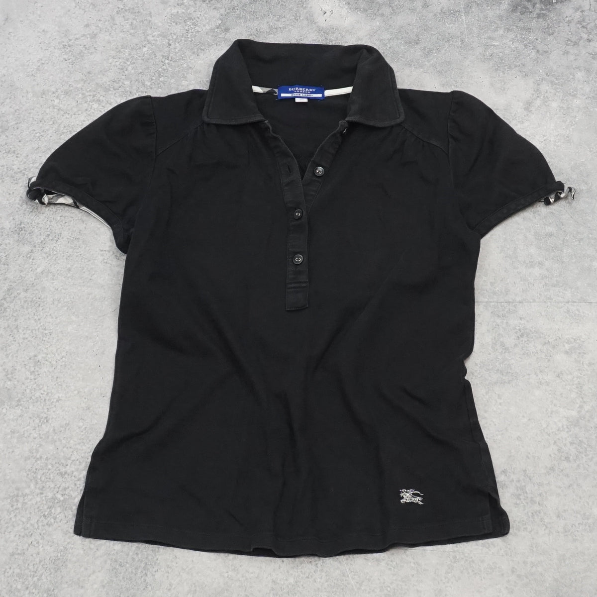 2000s Burberry London Blue Label Nova Check Polo Tee