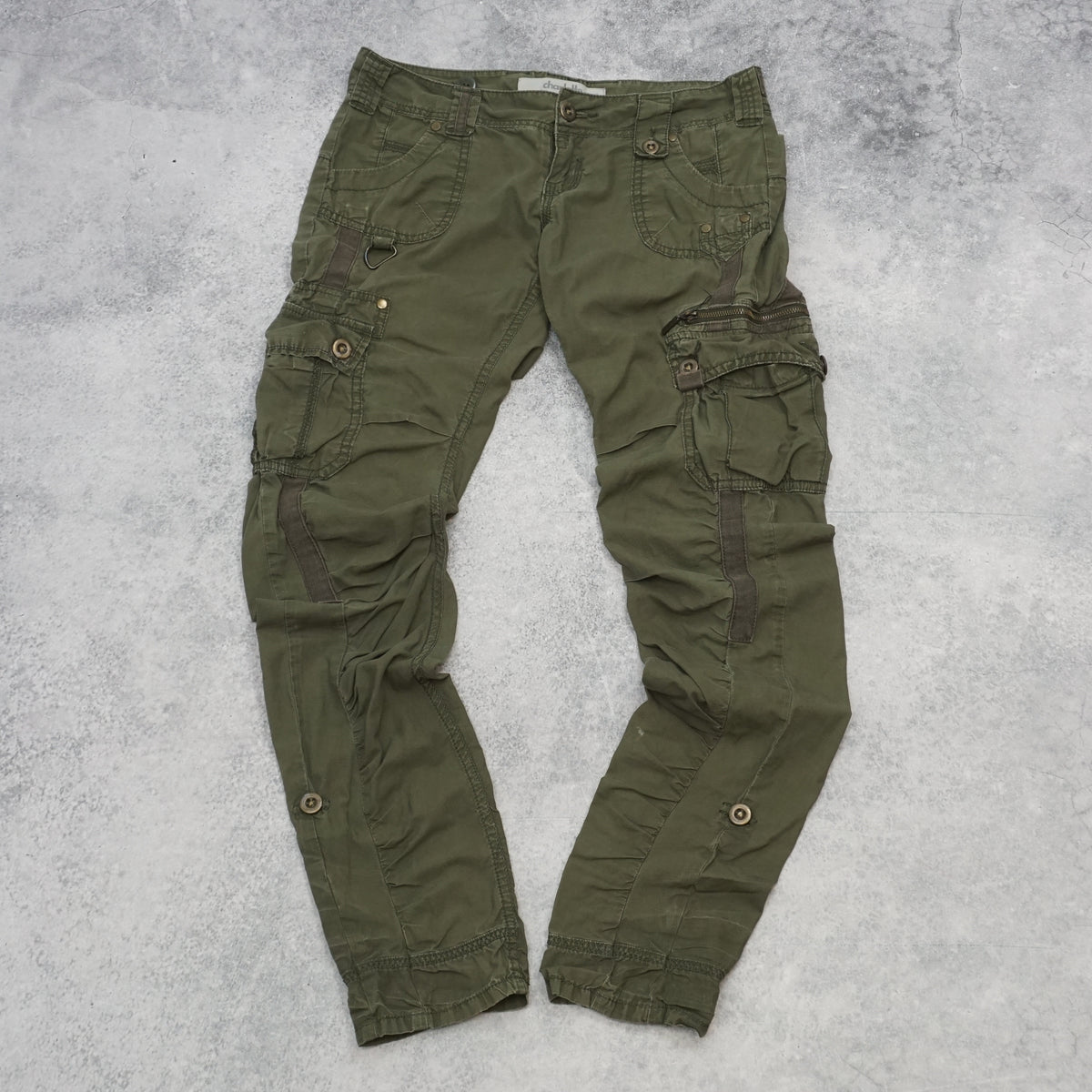 2000s Charlotte Russe Olive Utility Slim Cargo Pants