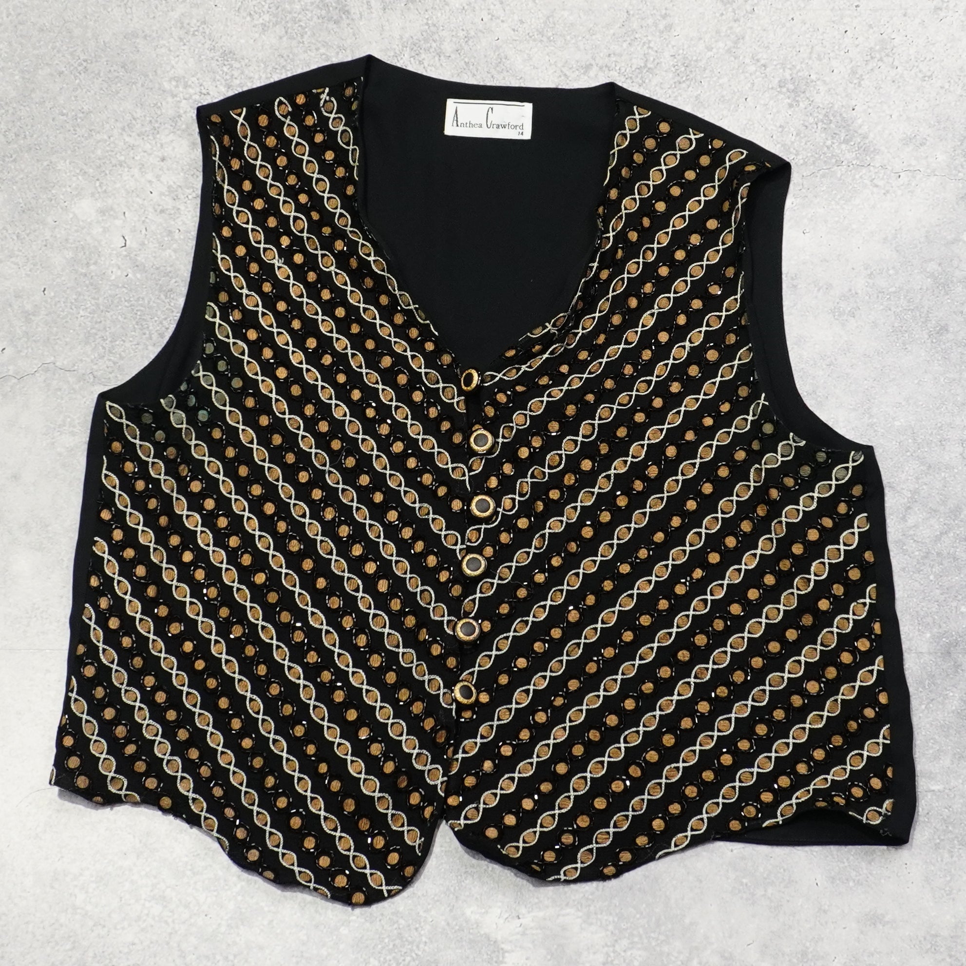 2000s Anthea Crawford Embellished Vest