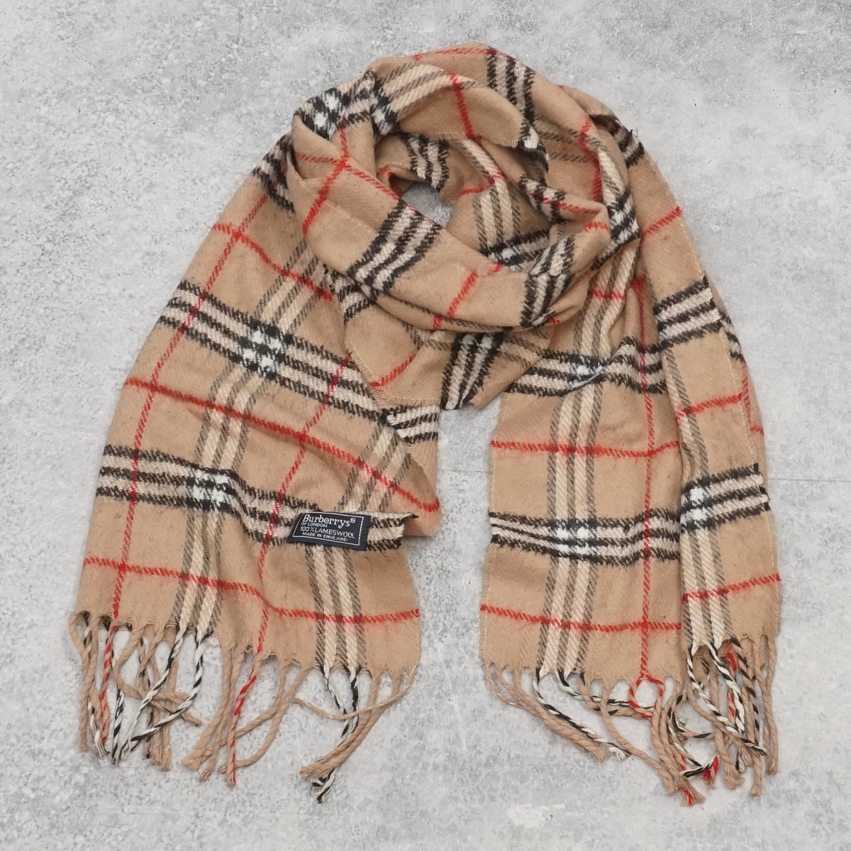 90s Burberrys Nova Check Lambswool Scarf