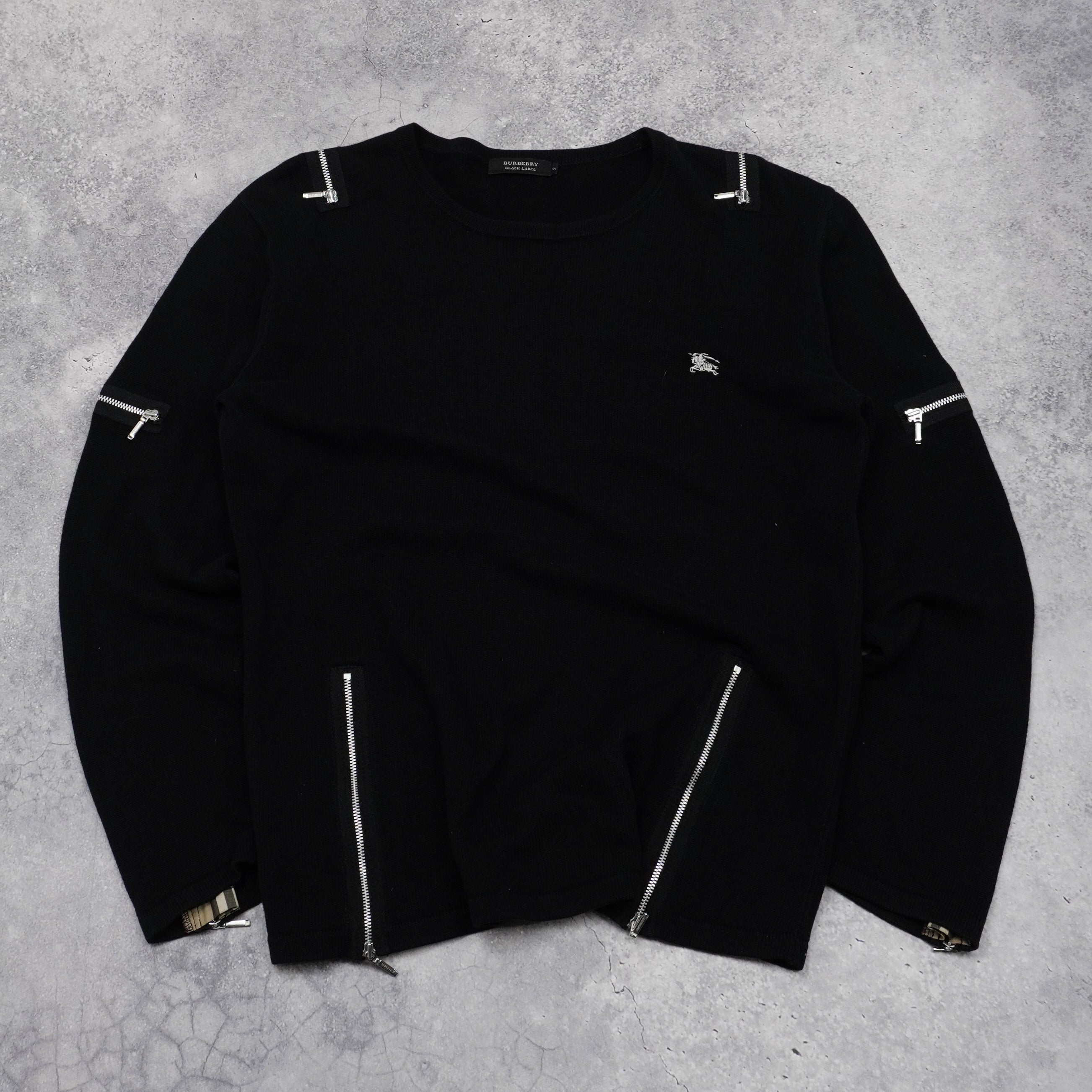 2000s Burberry Black Label Zip Sweater
