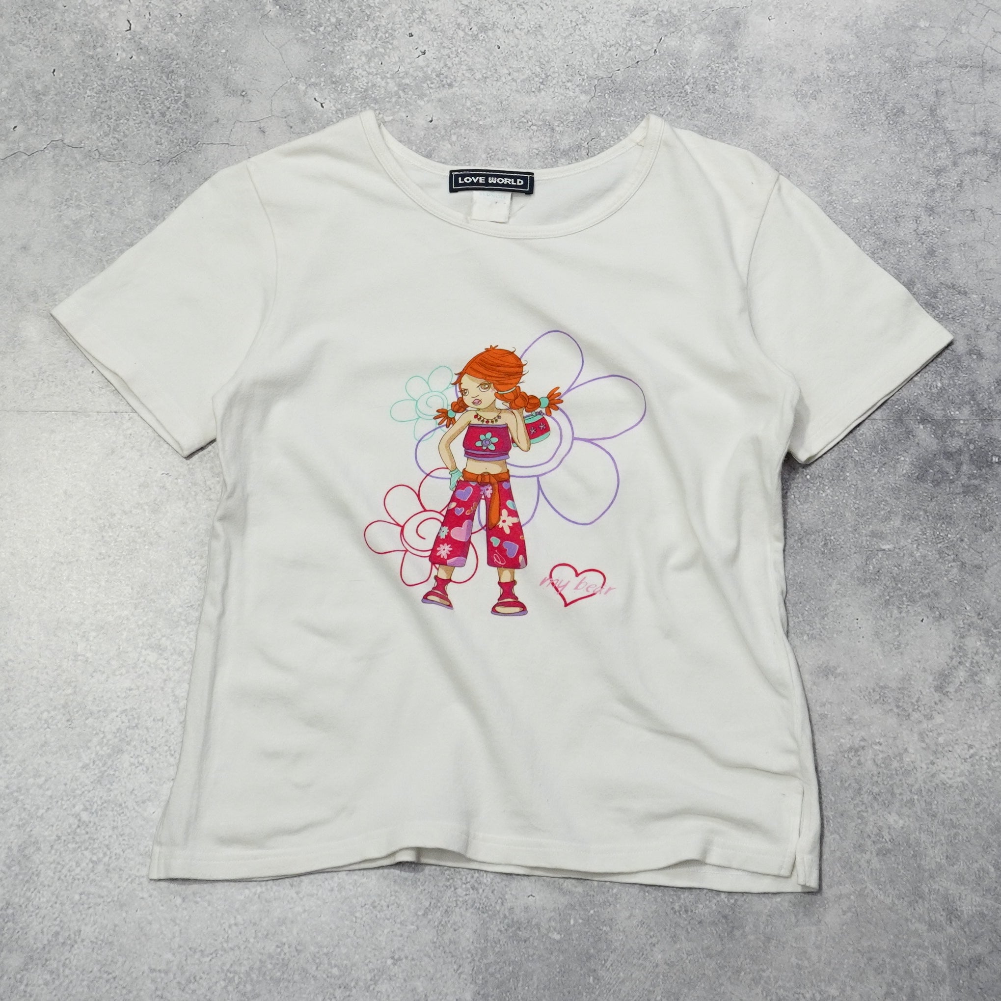 2000s Love World Graphic Top