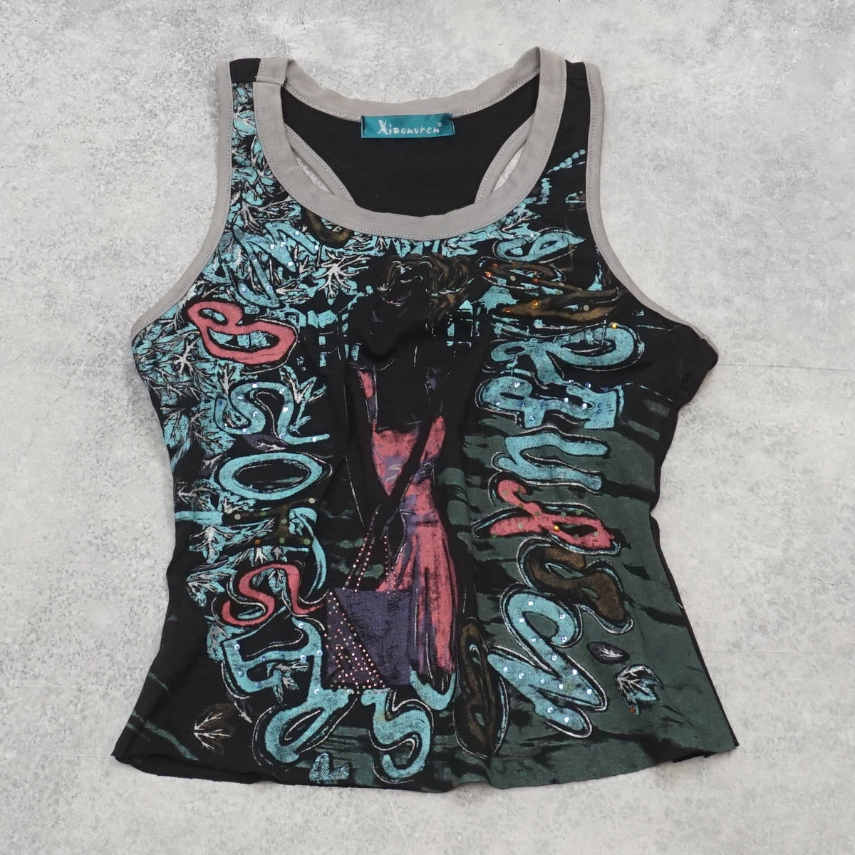 Xiaonvren Graphic Racerback Tank Top