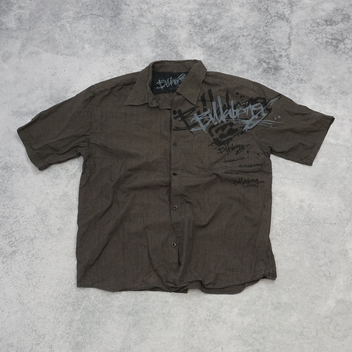 2000s Billabong Graphic plaid Button Up
