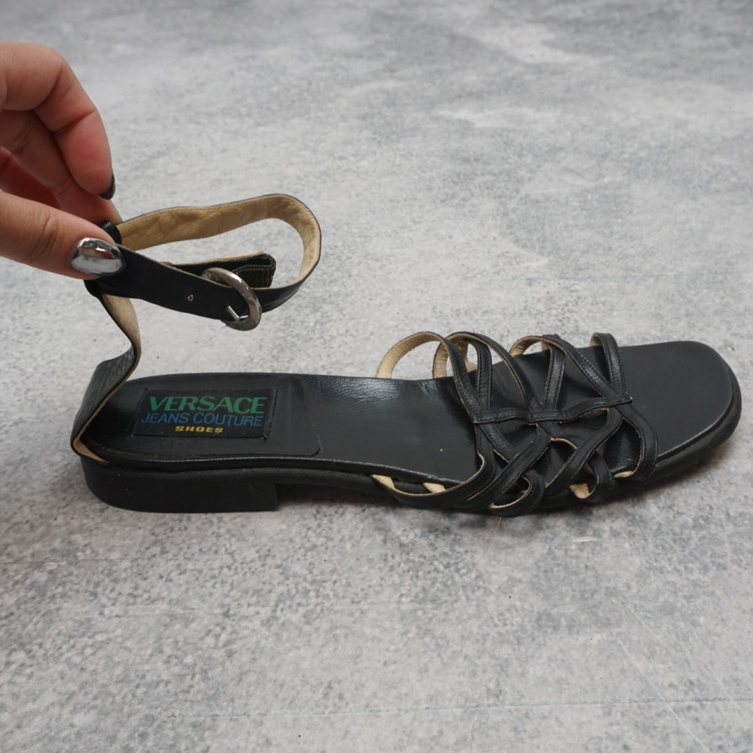 2000s Versace Jeans Couture Strappy Sandal Shoes