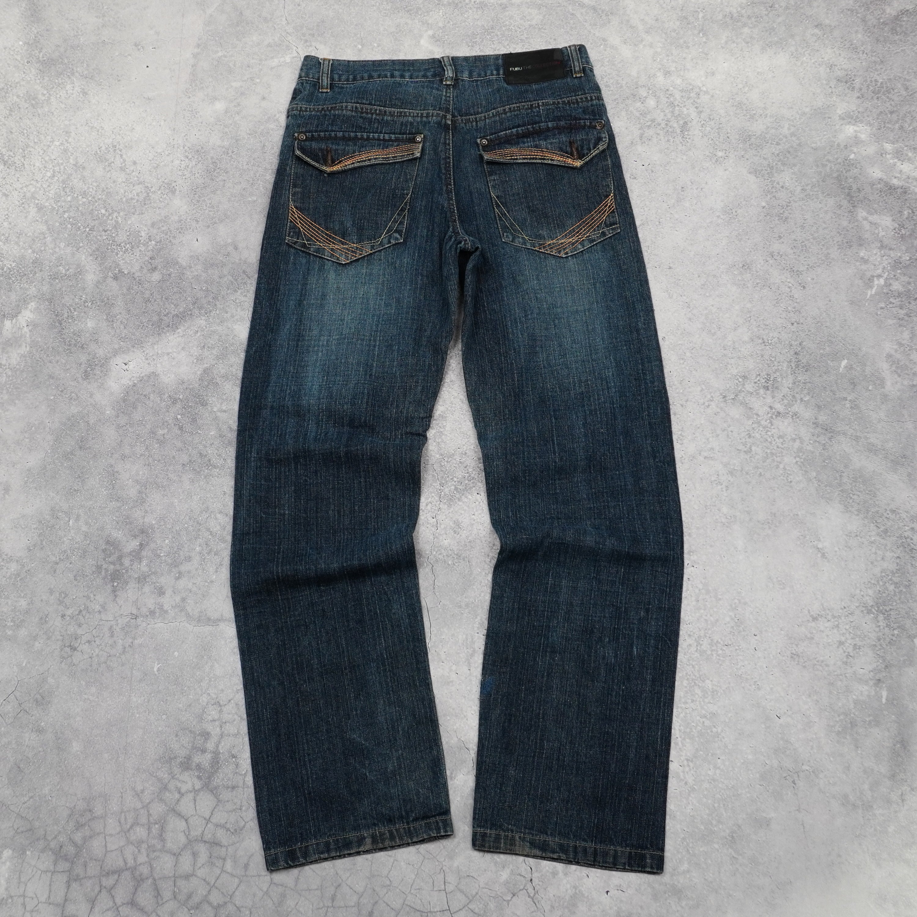 2000s Fubu Slim Straight Embroidered Jeans