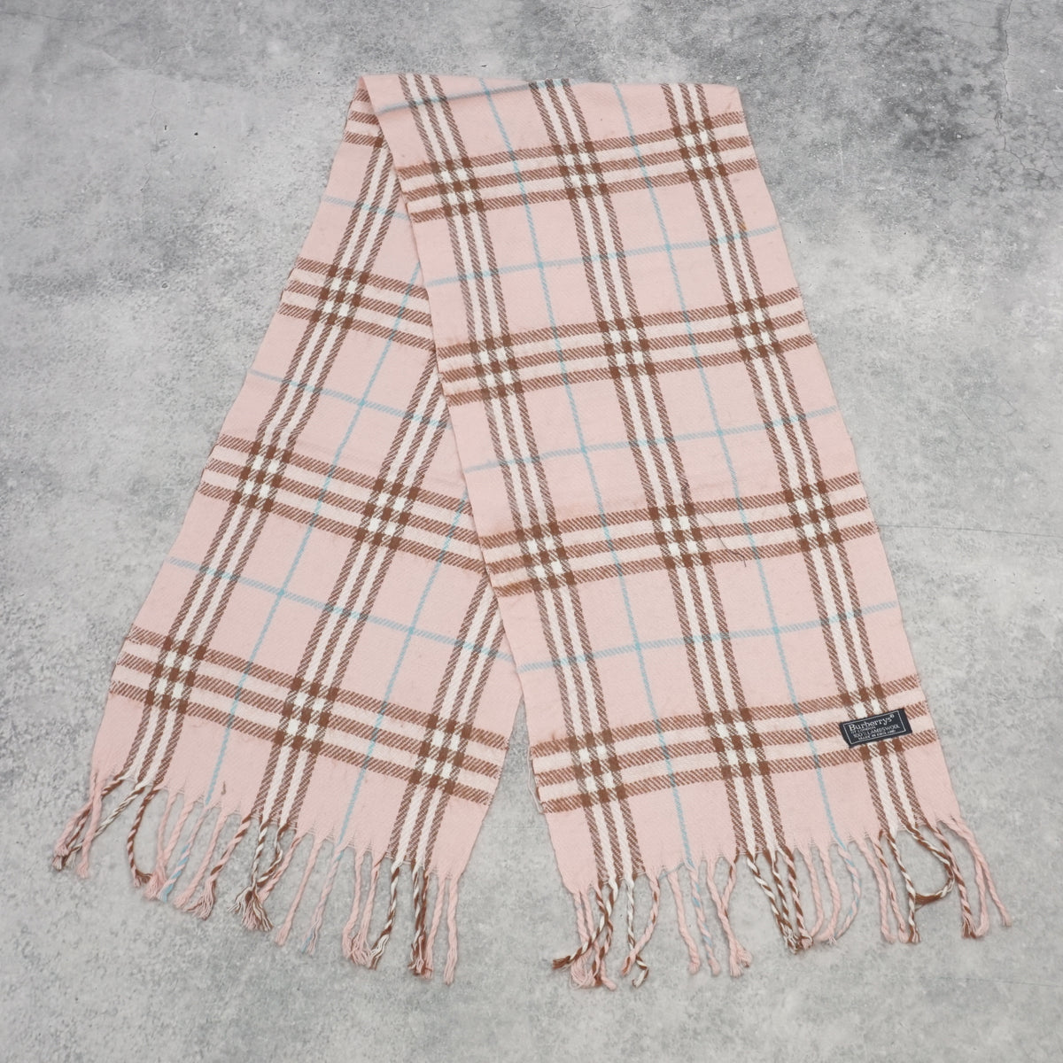90s Burberrys Of London Nova Check Lambswool Scarf