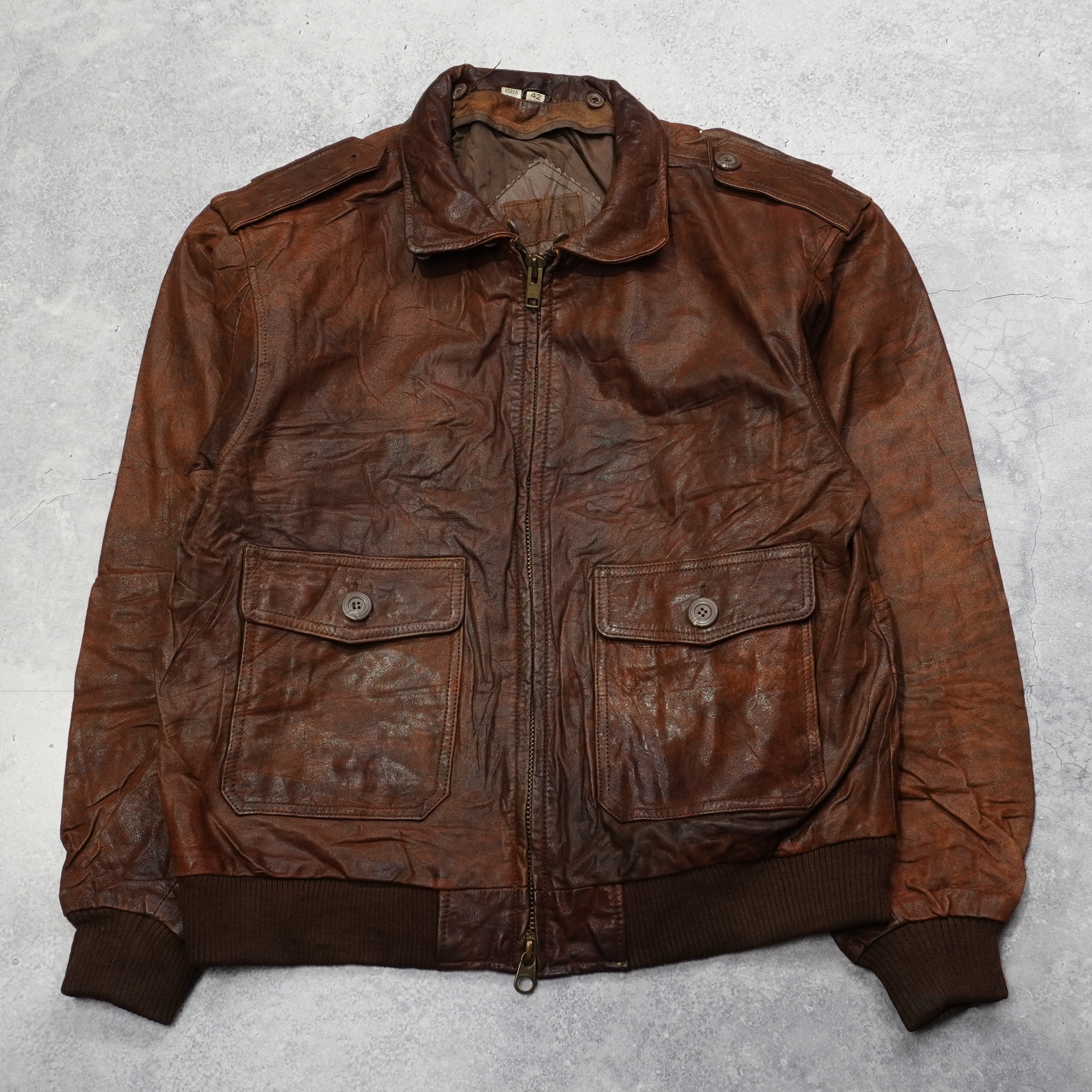 2000s CHIA Aviator Leather Jacket