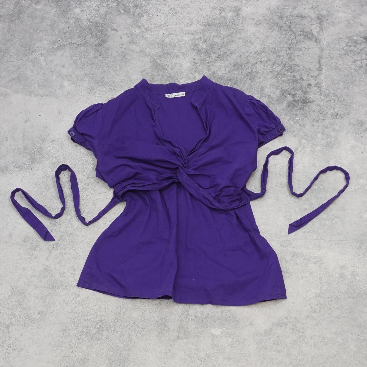 Hot Option Twist Front Tie Waist Top