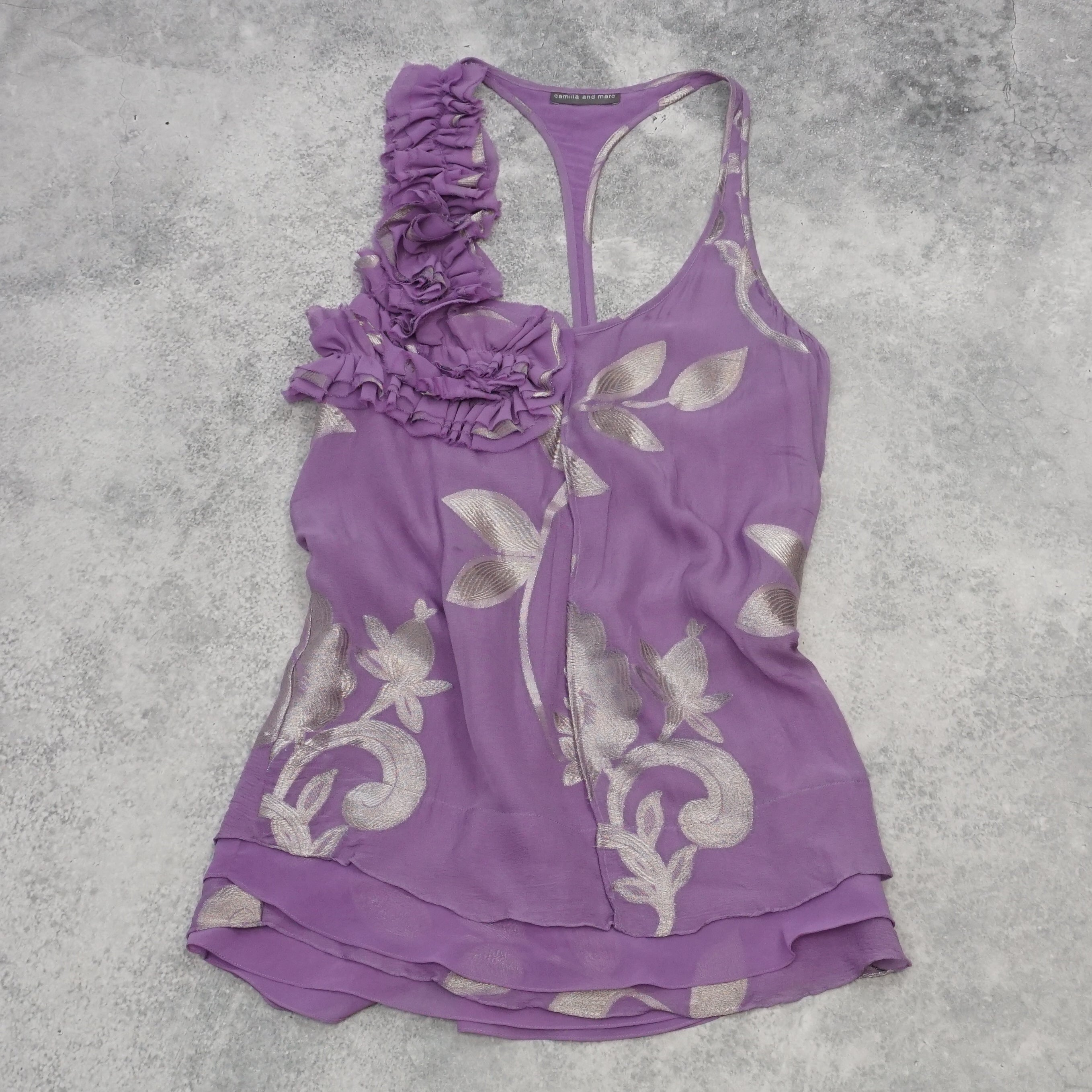 2000s Camilla And Marc Floral Ruffle Cami