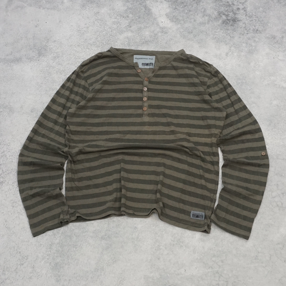 2000s Mossimo Inc Striped Long Sleeve T-Shirt Henley