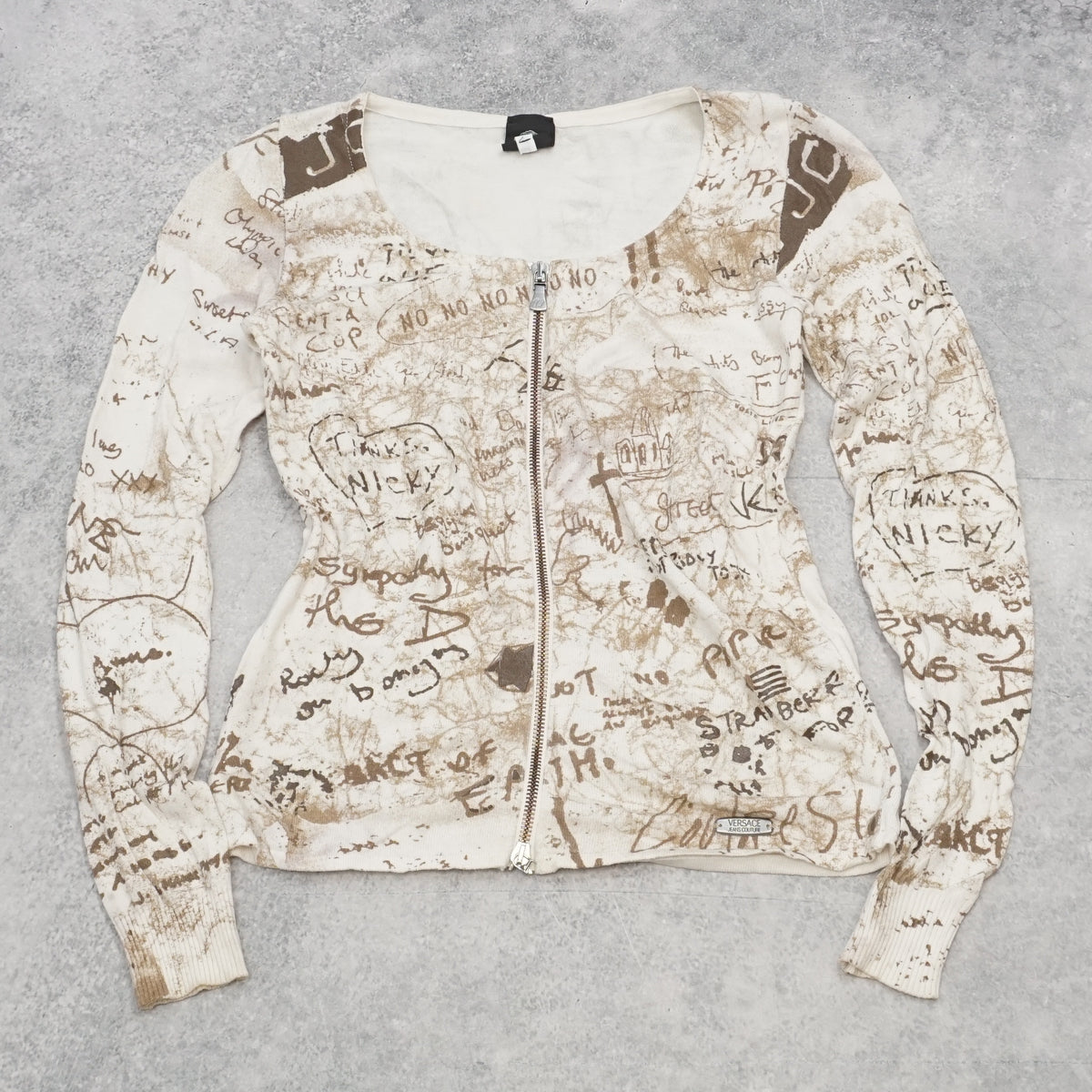 2000s Versace Jeans Couture Graffiti Zip Up