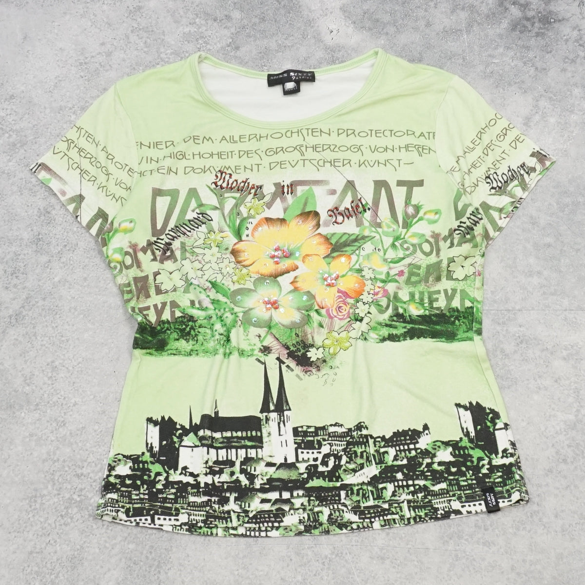 2000s Miss Sixty Graphic Floral T-Shirt