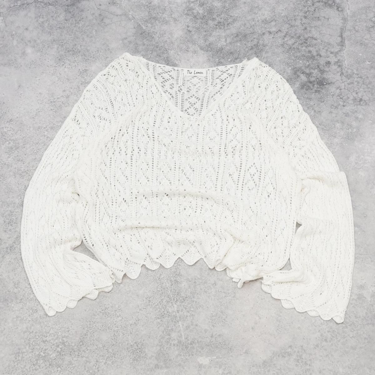 The Lemon Crochet Pointelle Top Knit