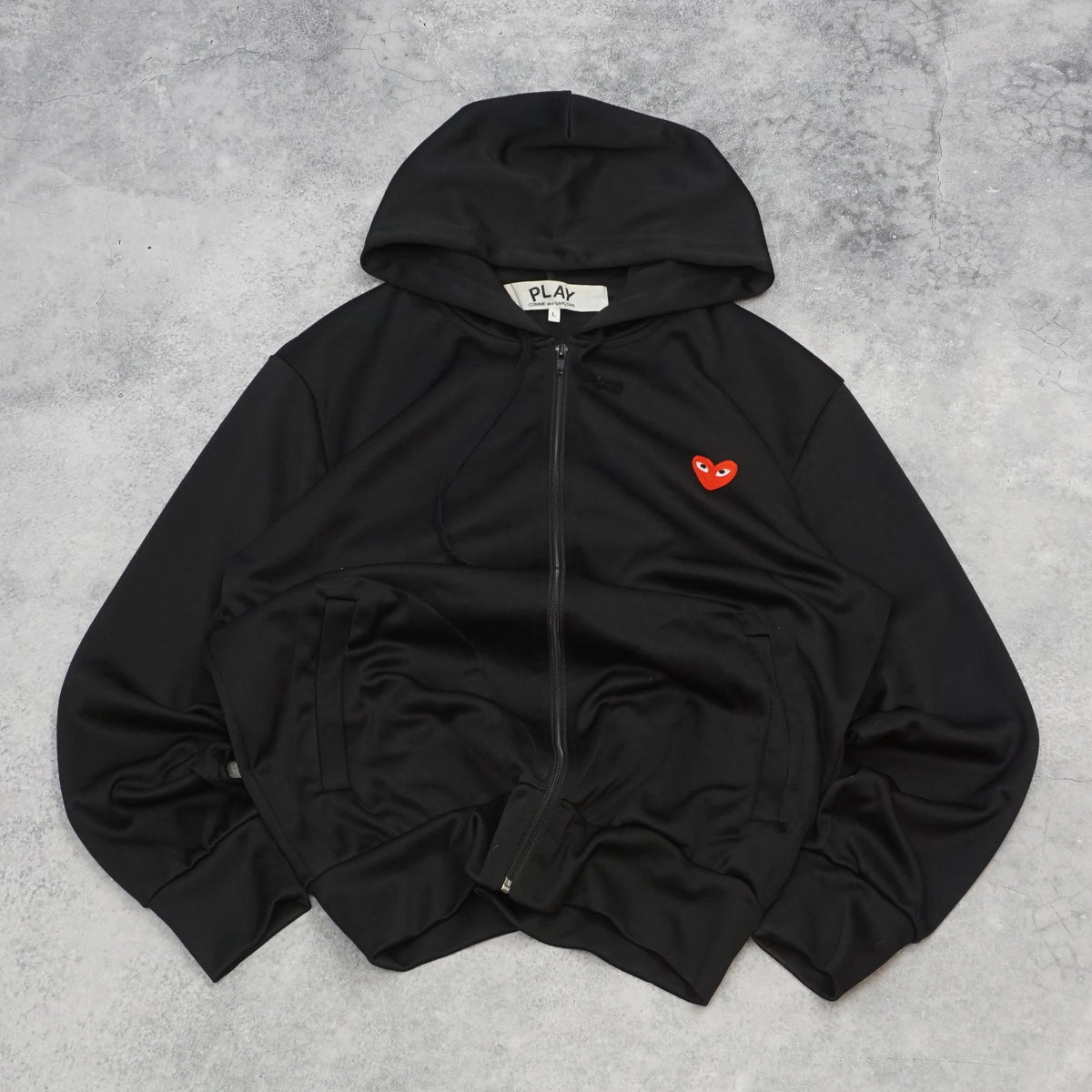 Comme Des Garçons Play Red Heart Zip Up Hoodie