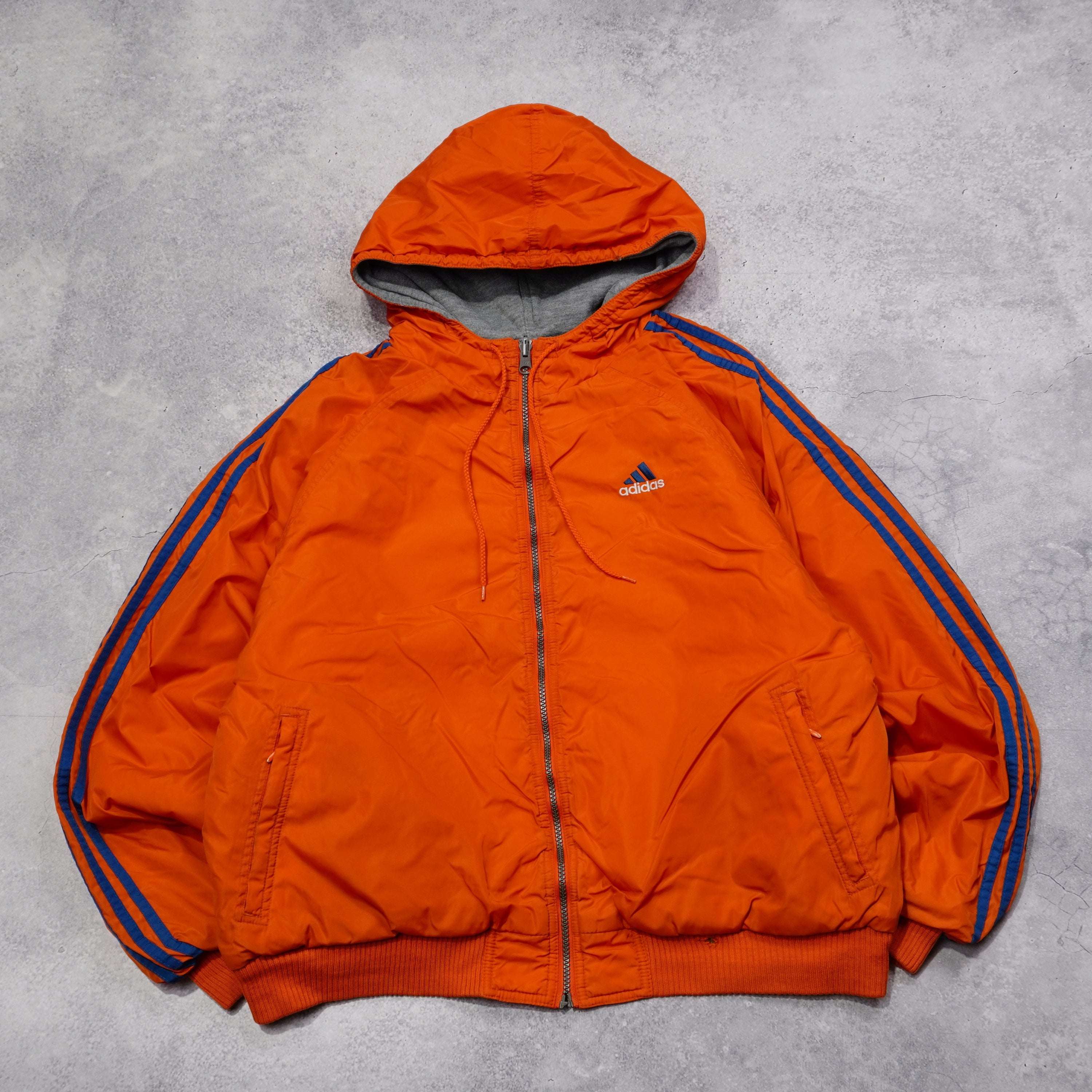 2000s Adidas Full Zip Orange Hoodie