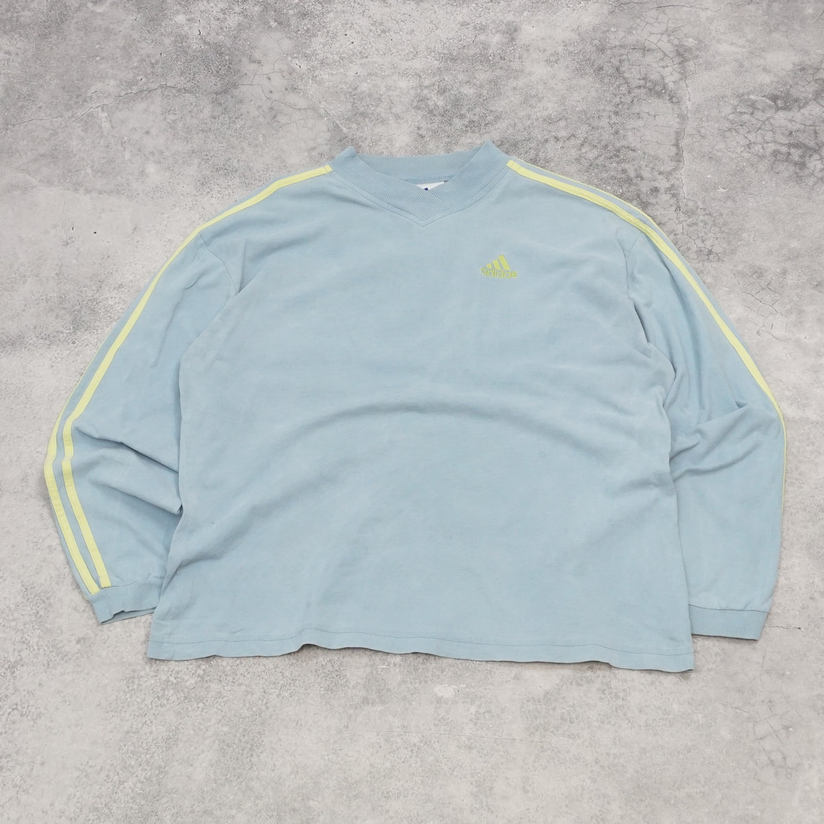 90s Adidas Three Stripe Embroidered T-Shirt Long Sleeve