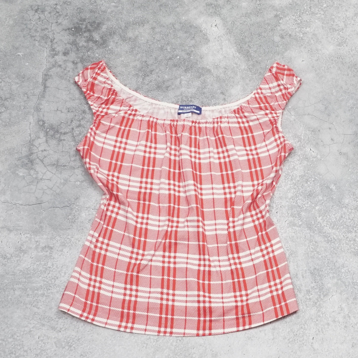 2000s Burberry Blue Label Red Plaid Top