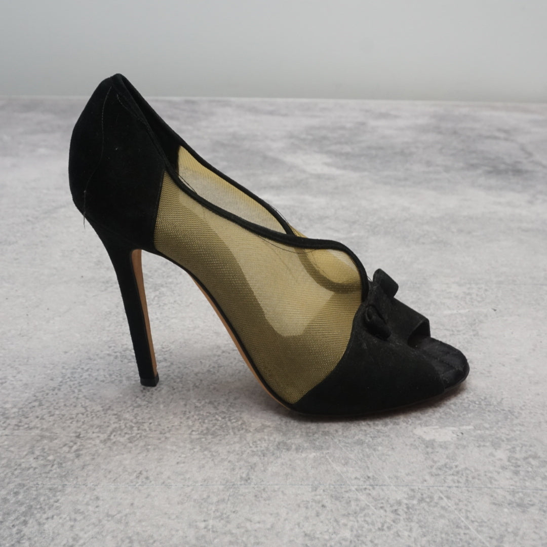2000s D&G Dolce & Gabbana Mesh Peep Toe Heels