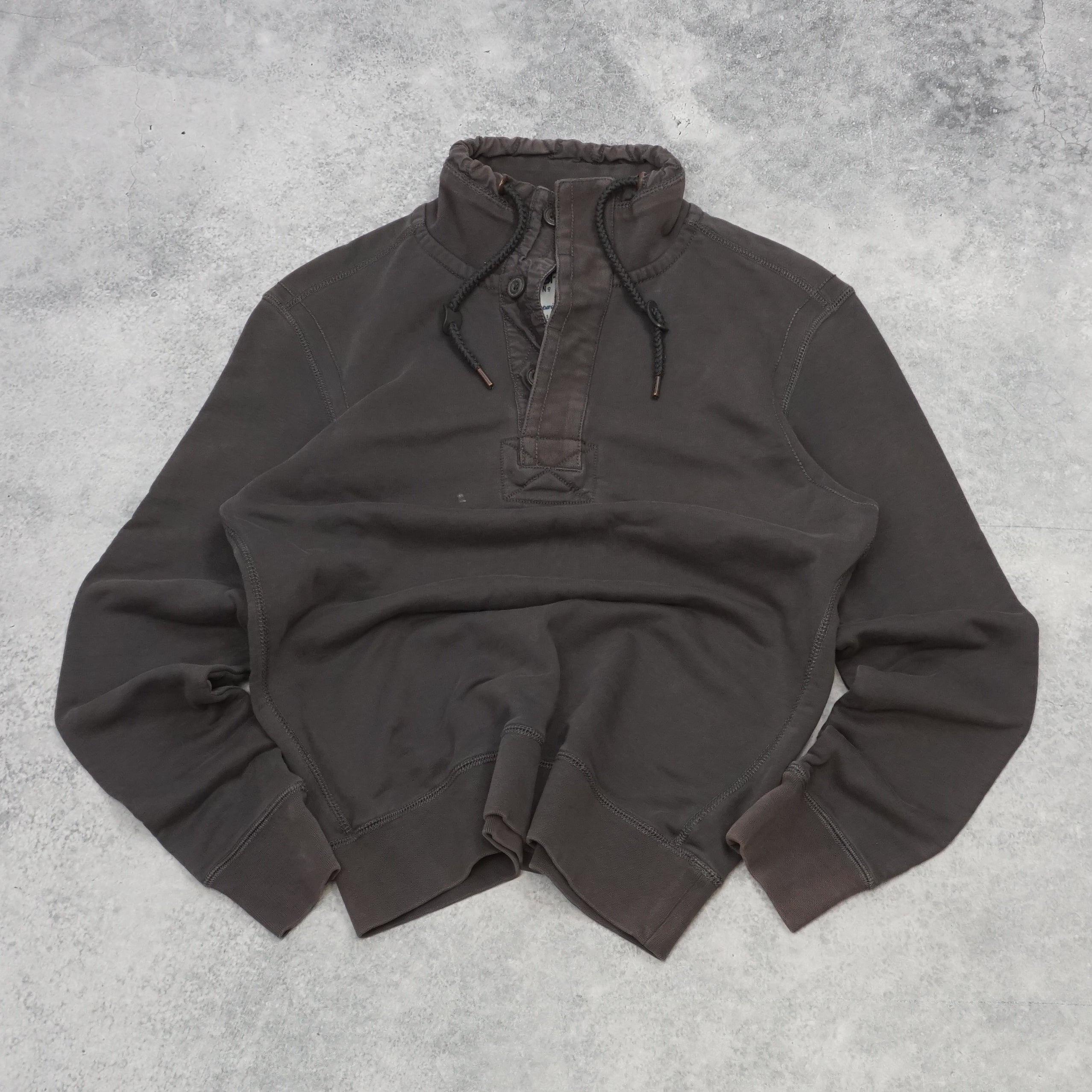 2000s Esprit Button Neck Washed Crewneck Jumper