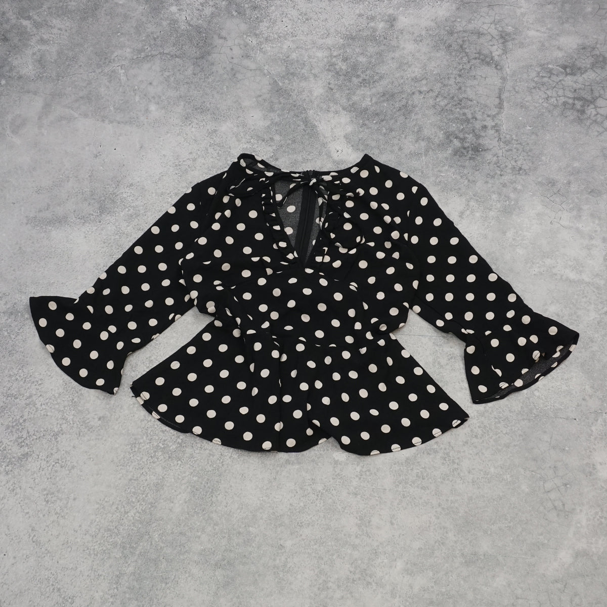 2000s Nuna Lie Polka Dot Peplum Top