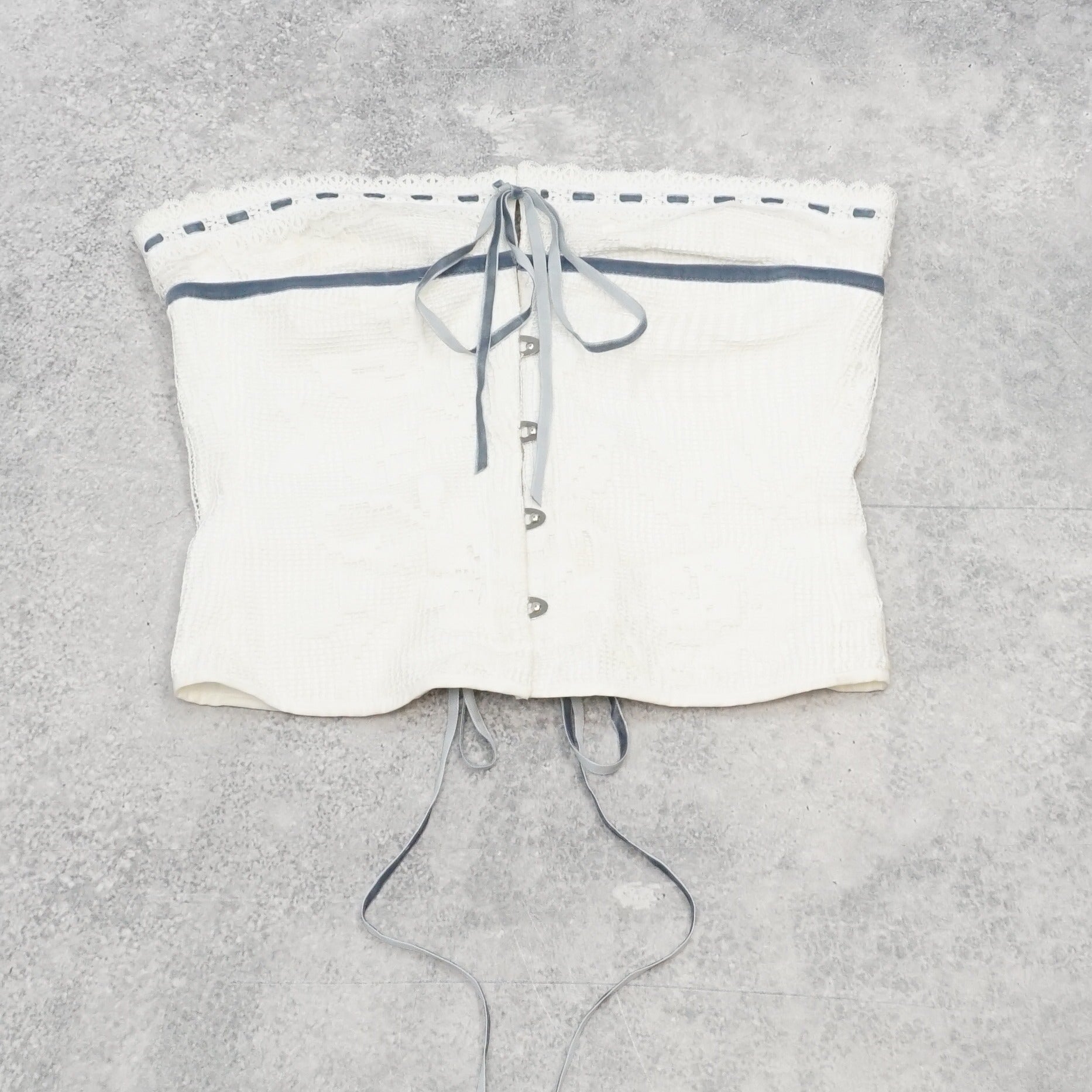 With Jean Corset Lace Up Top