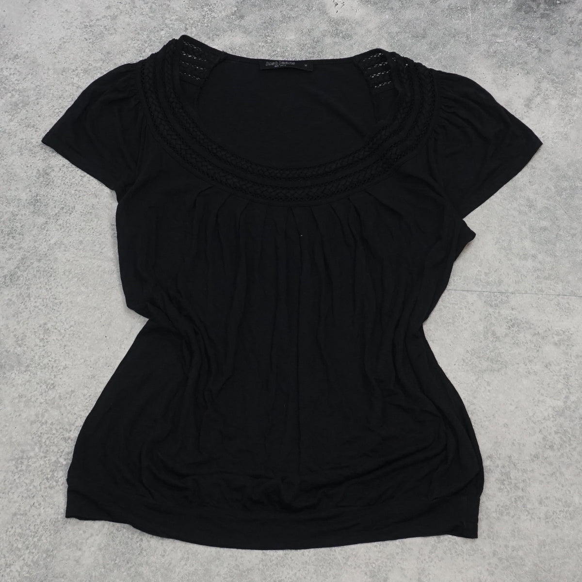 2000s Just Jeans Braided Neckline Top