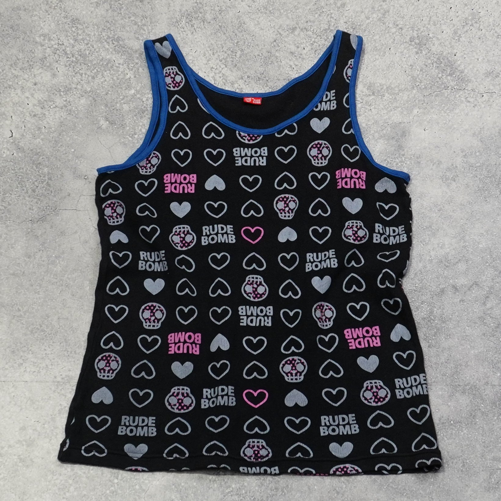 Rude Bomb Patterned Tank Top