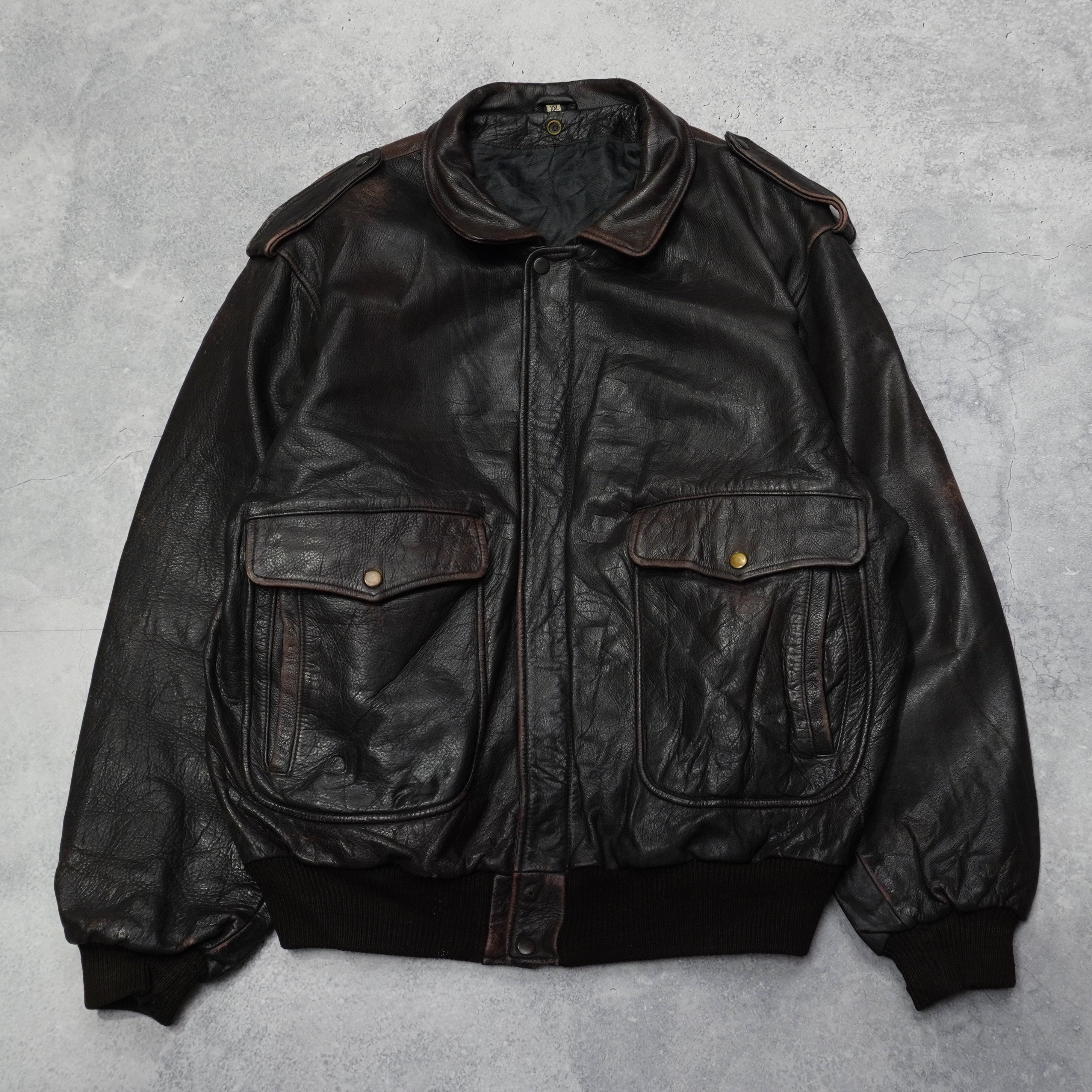 90s Aviator Leather Jacket