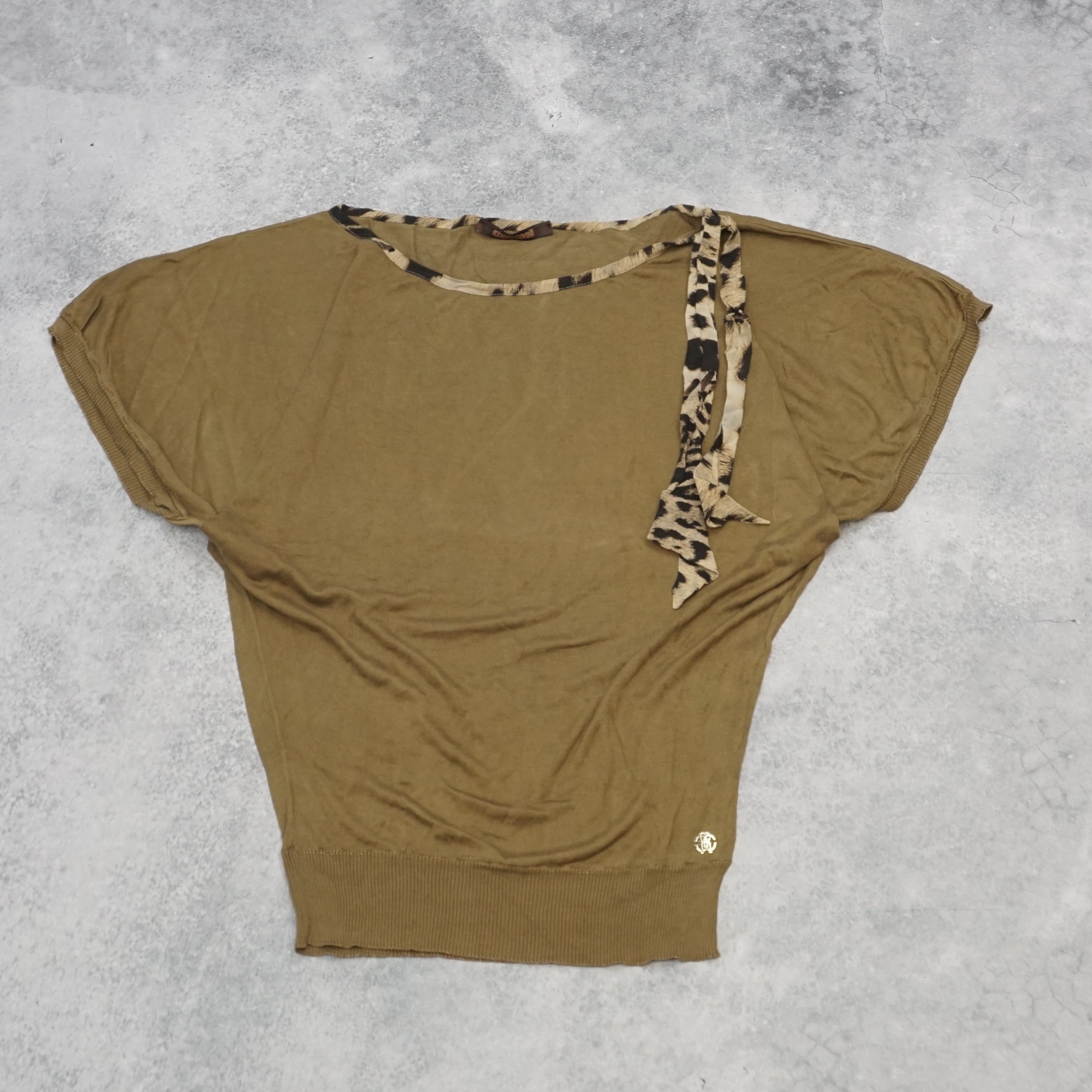 Roberto Cavalli Leopard Trim Top