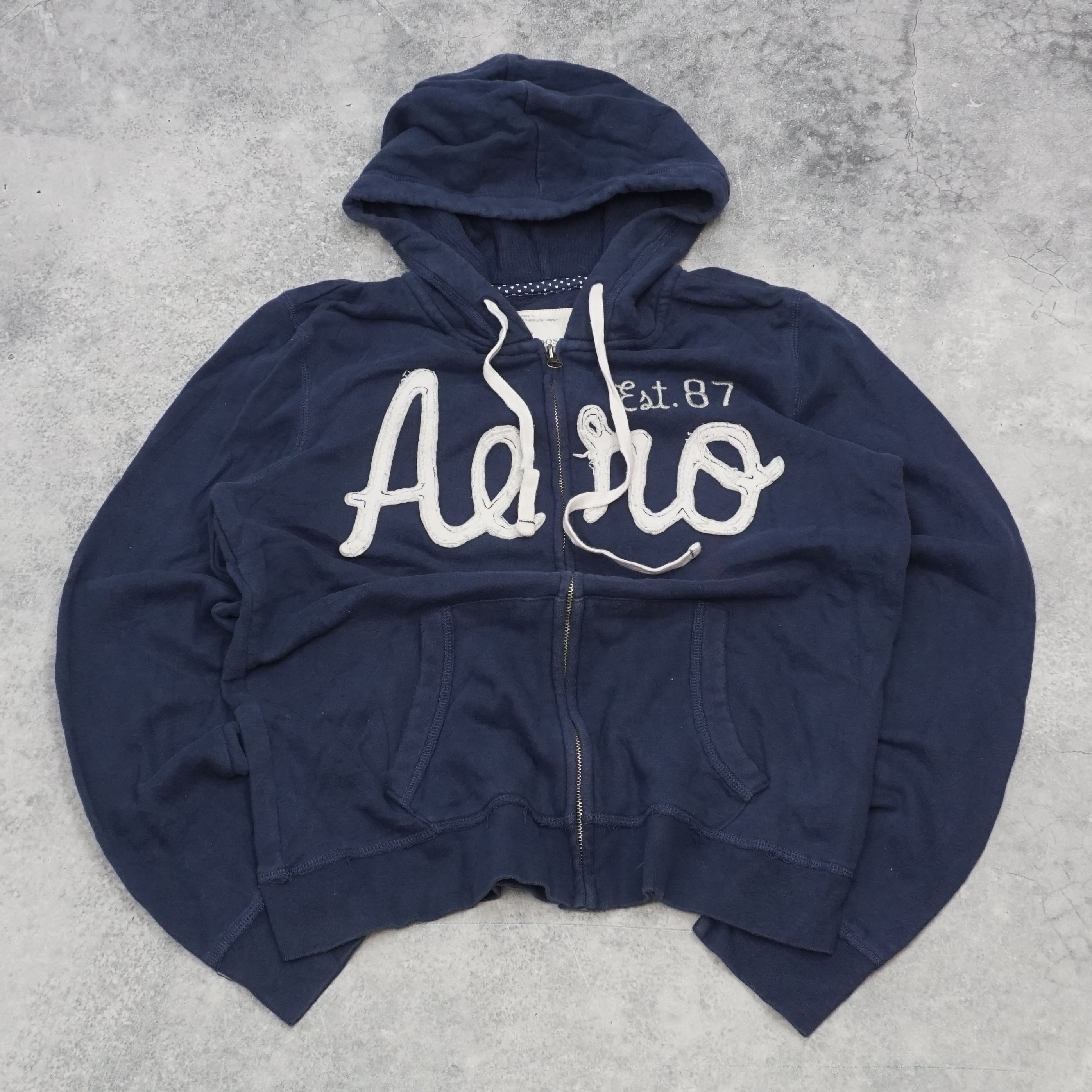 2000s Aeropostale Script Logo Zip Up Hoodie