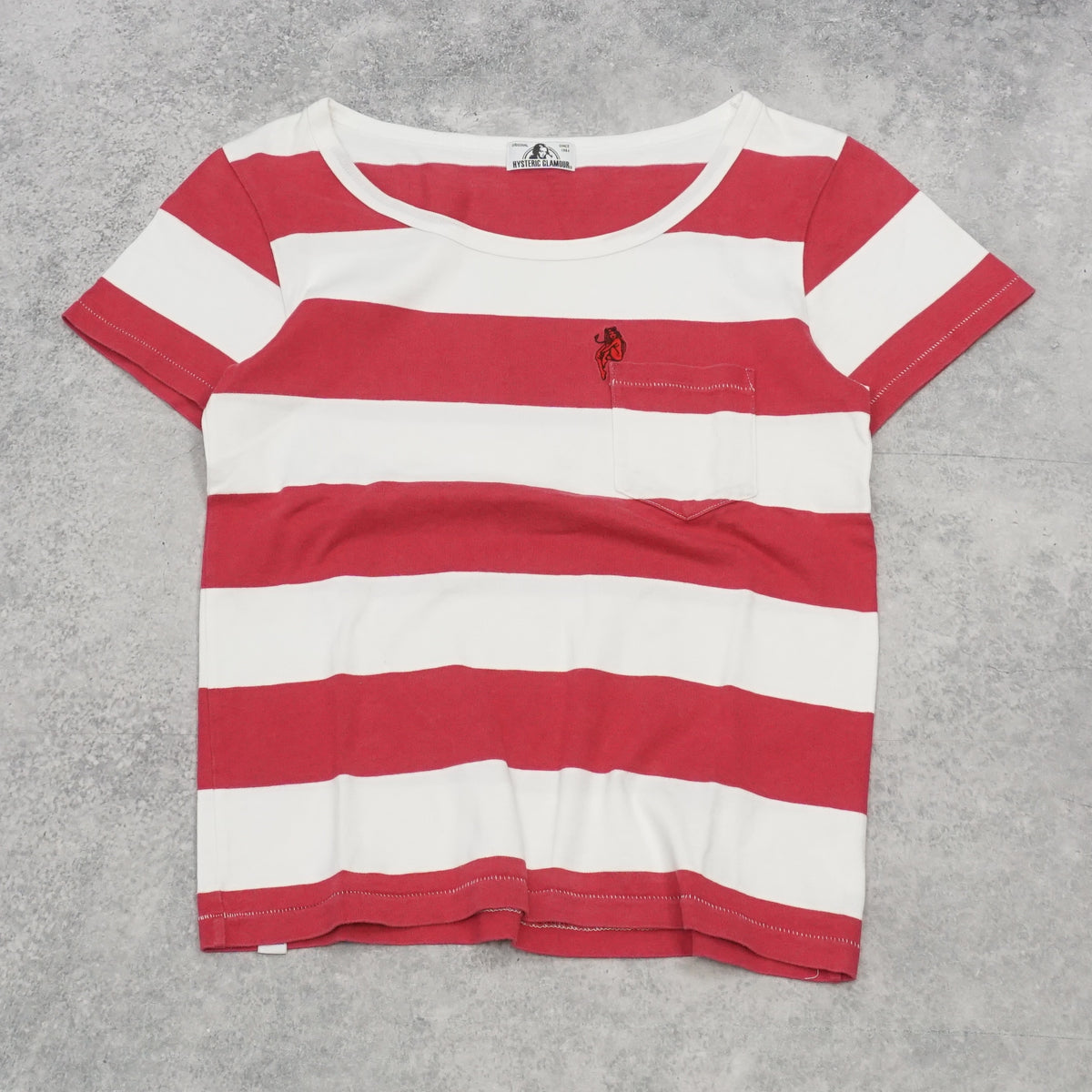 2000s Hysteric Glamour Striped Pocket Devil Girl T-Shirt