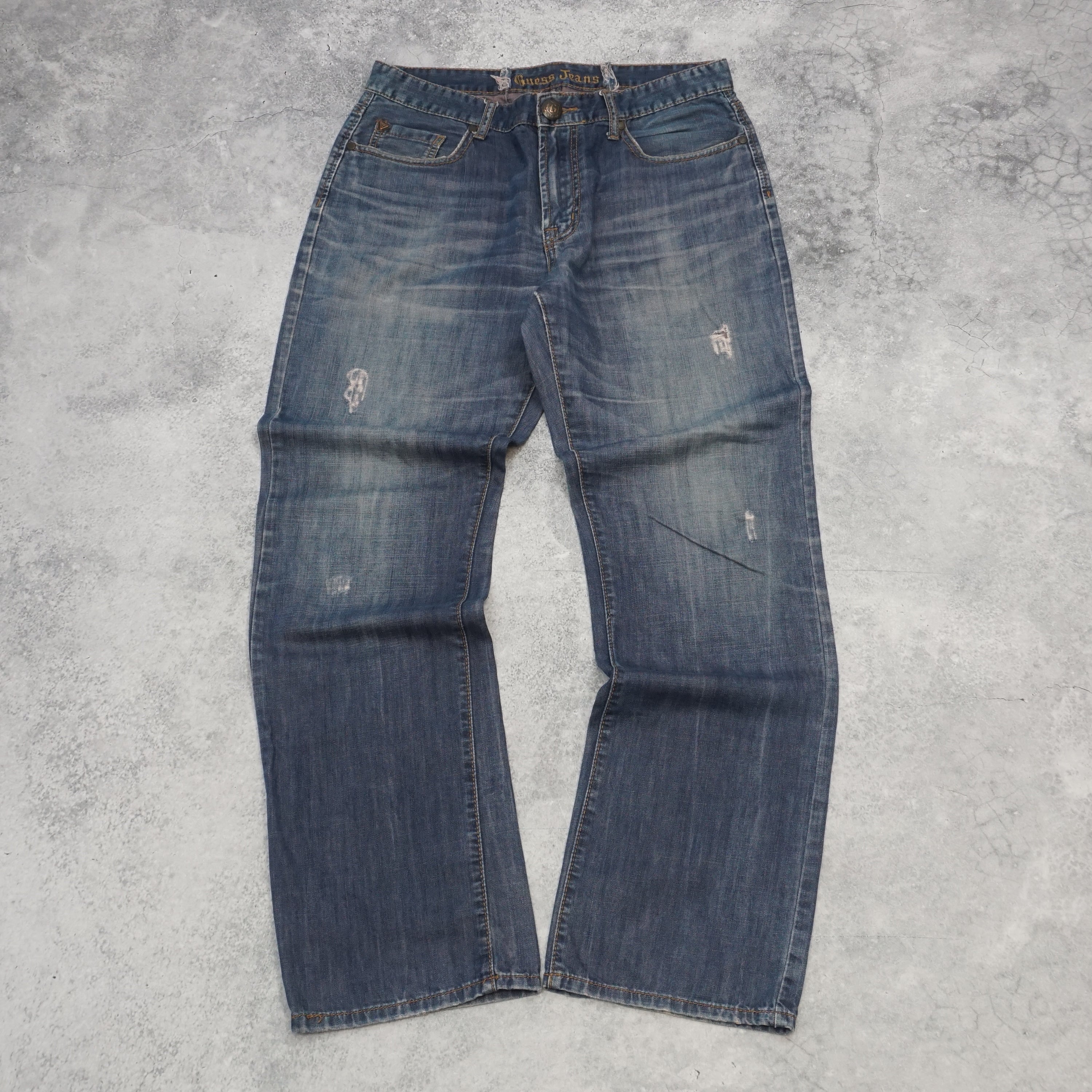 2000s Guess Jeans Distressed Straight Jeans