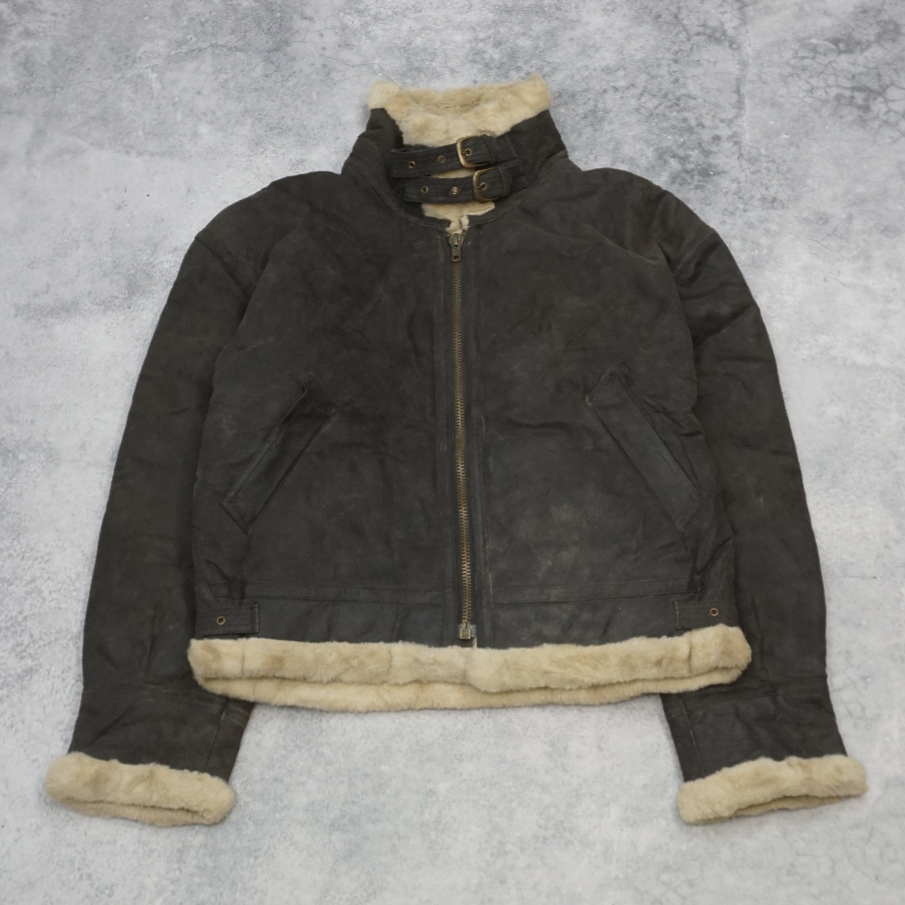 90s Aviation Co. B-3 Shearling Aviator Leather Jacket