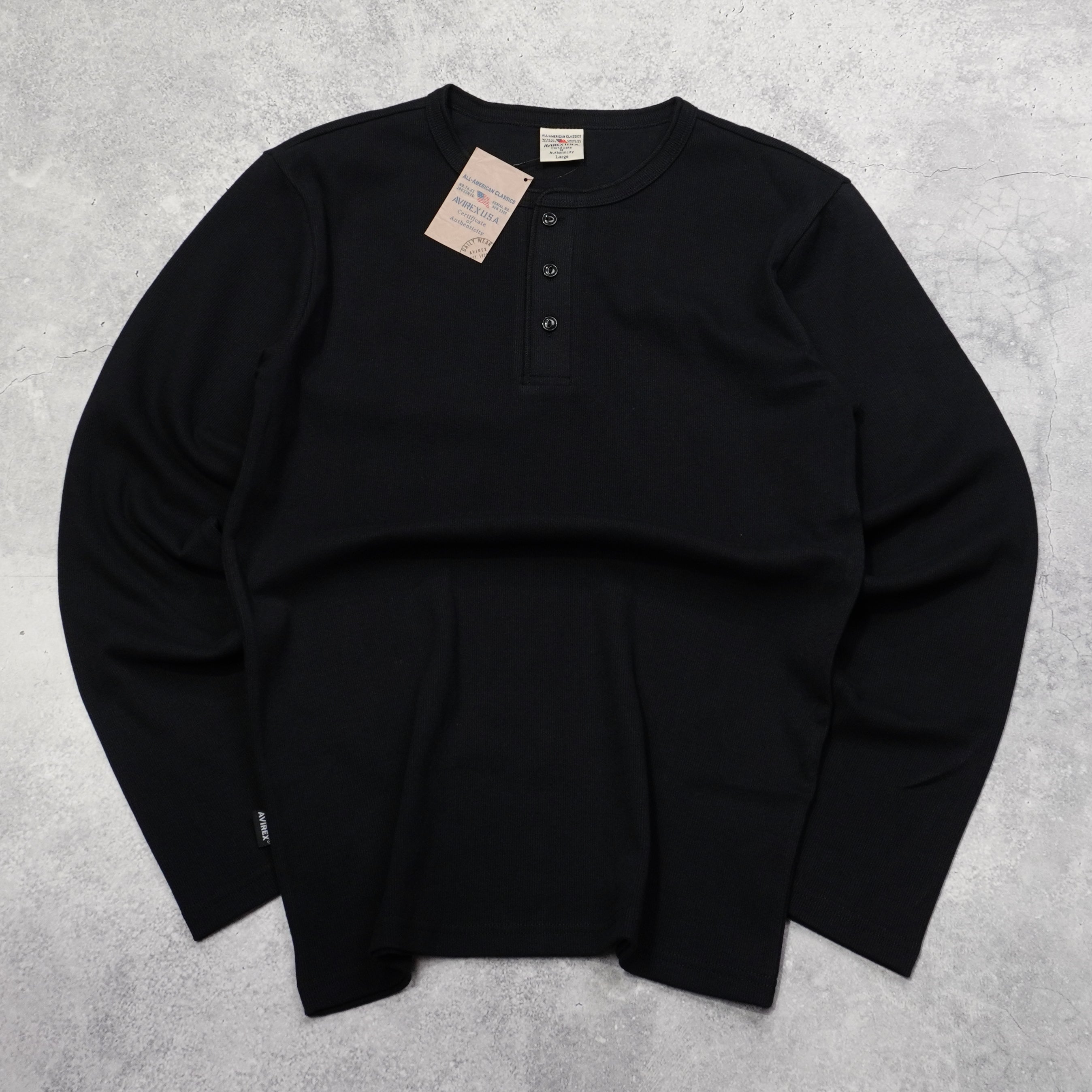 Avirex Ribbed Henley T-Shirt