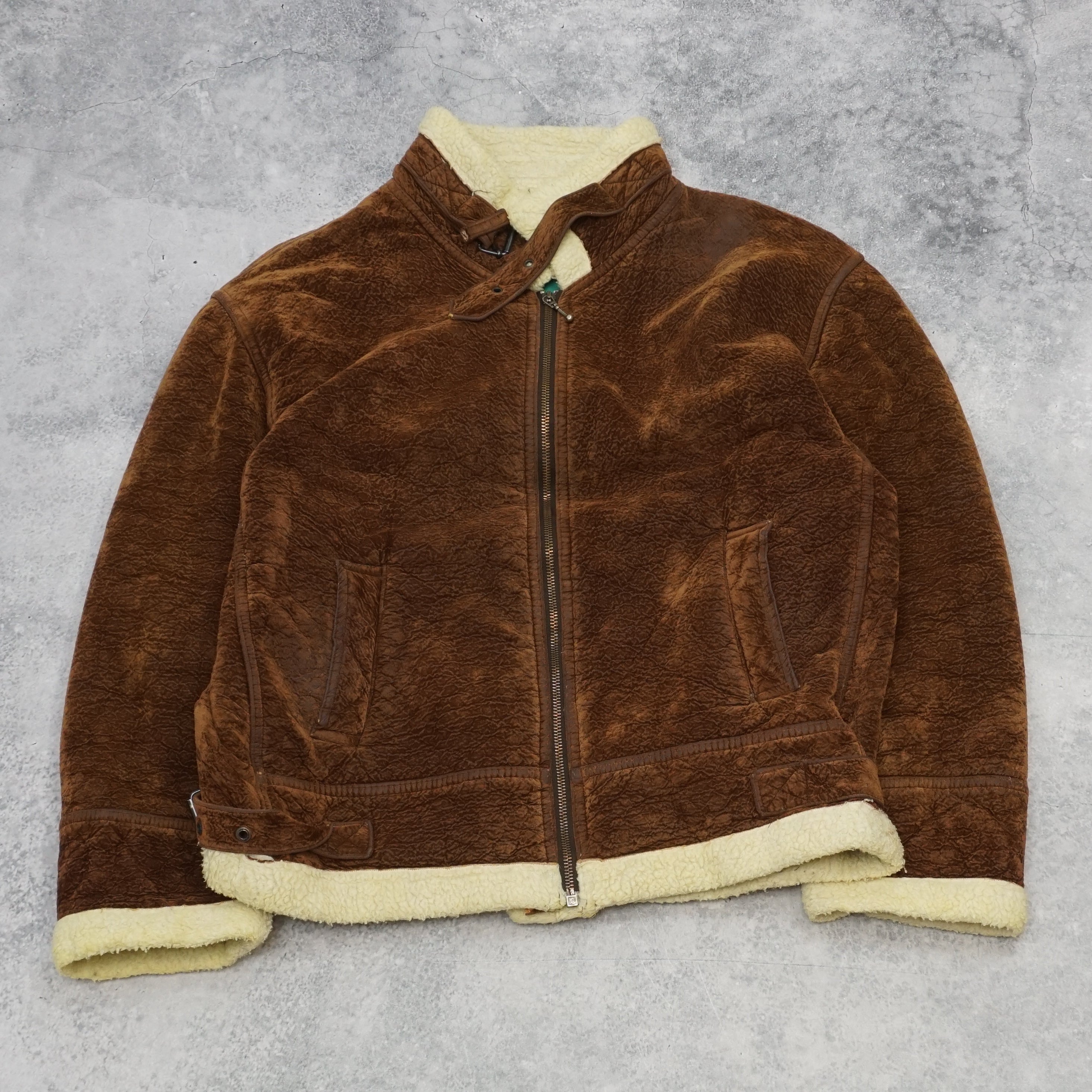 90s New Territories Shearling Lined Suede Jacket