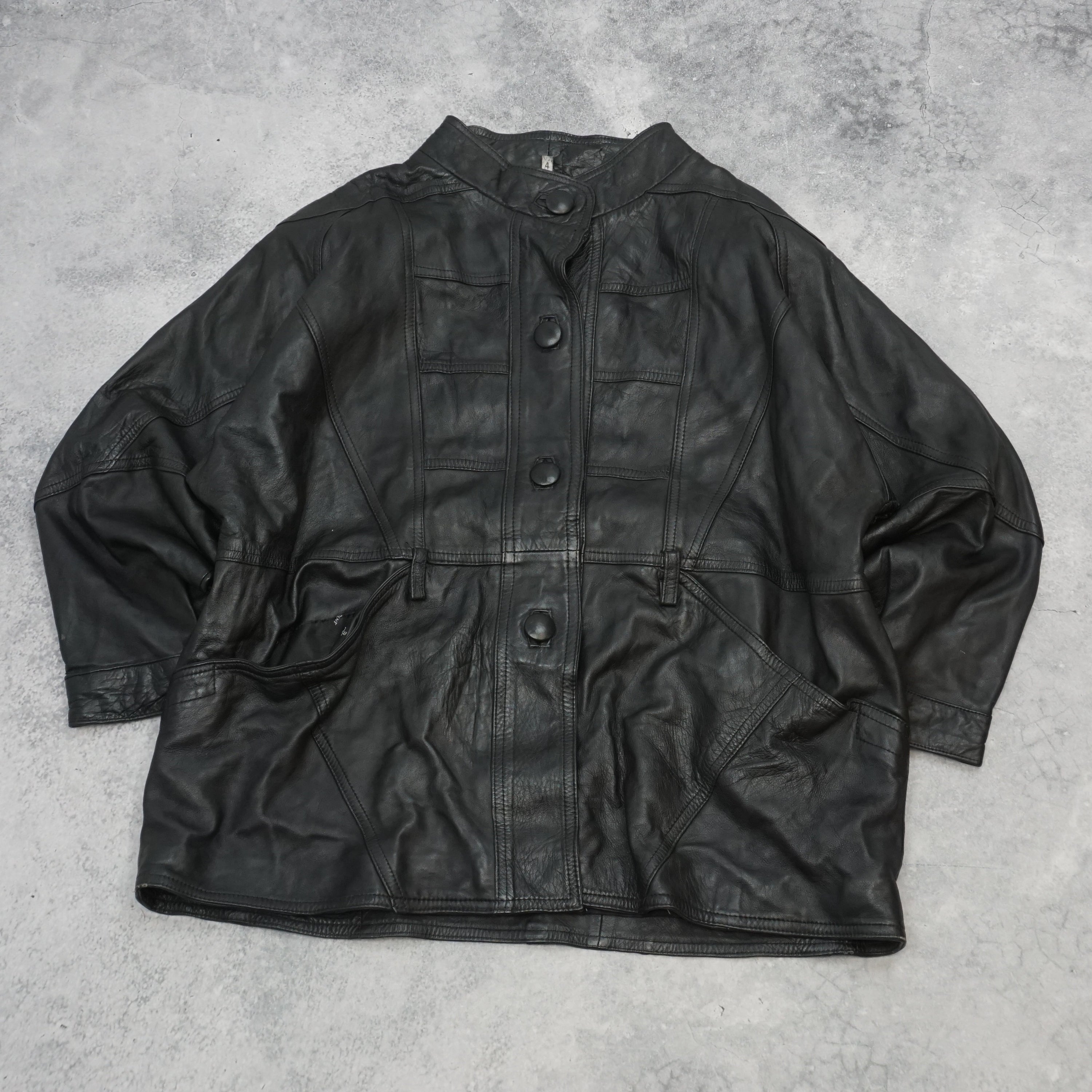 2000s Faux Yves Saint Laurent Leather Vintage Coat