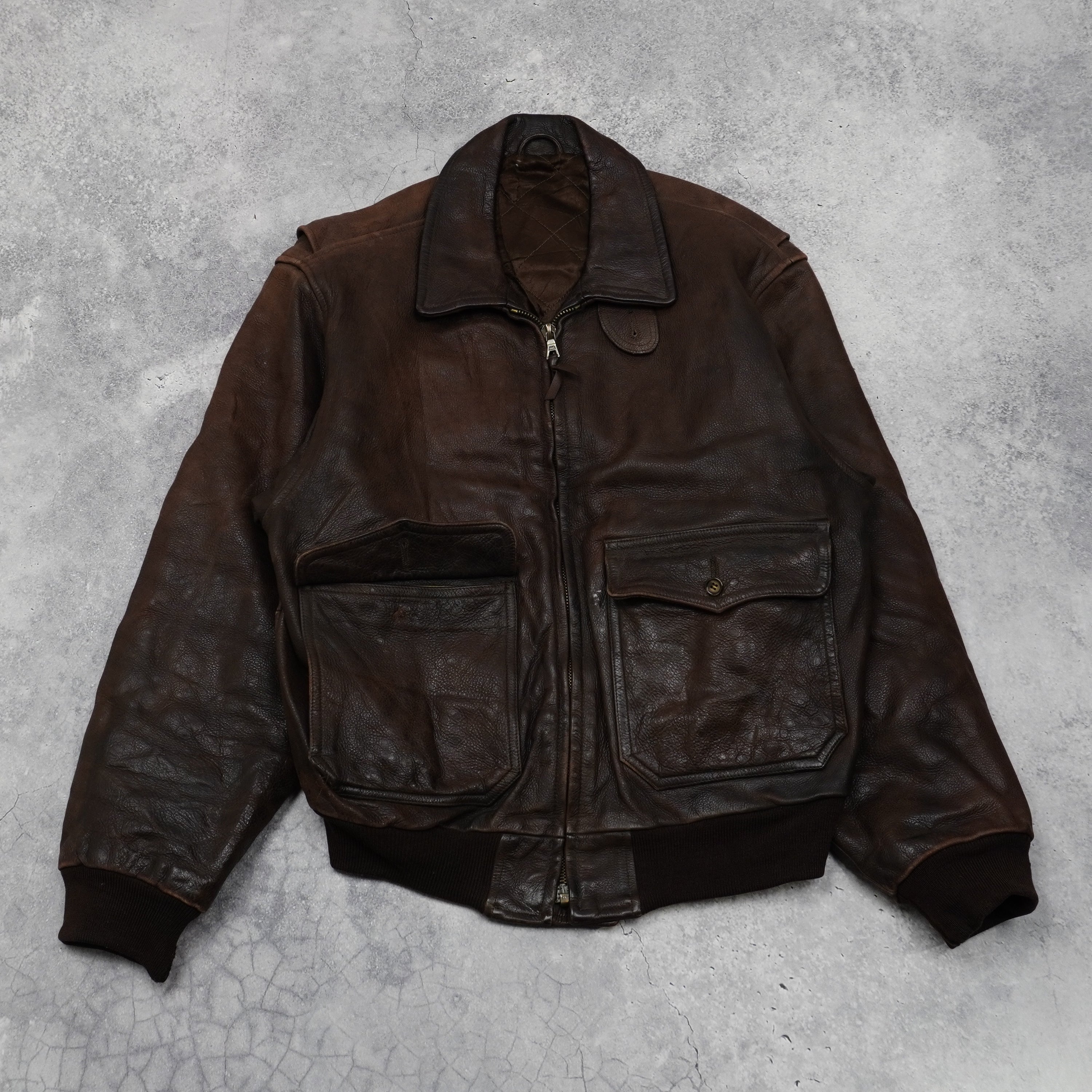 90s G. Monterry Aviator Leather Jacket