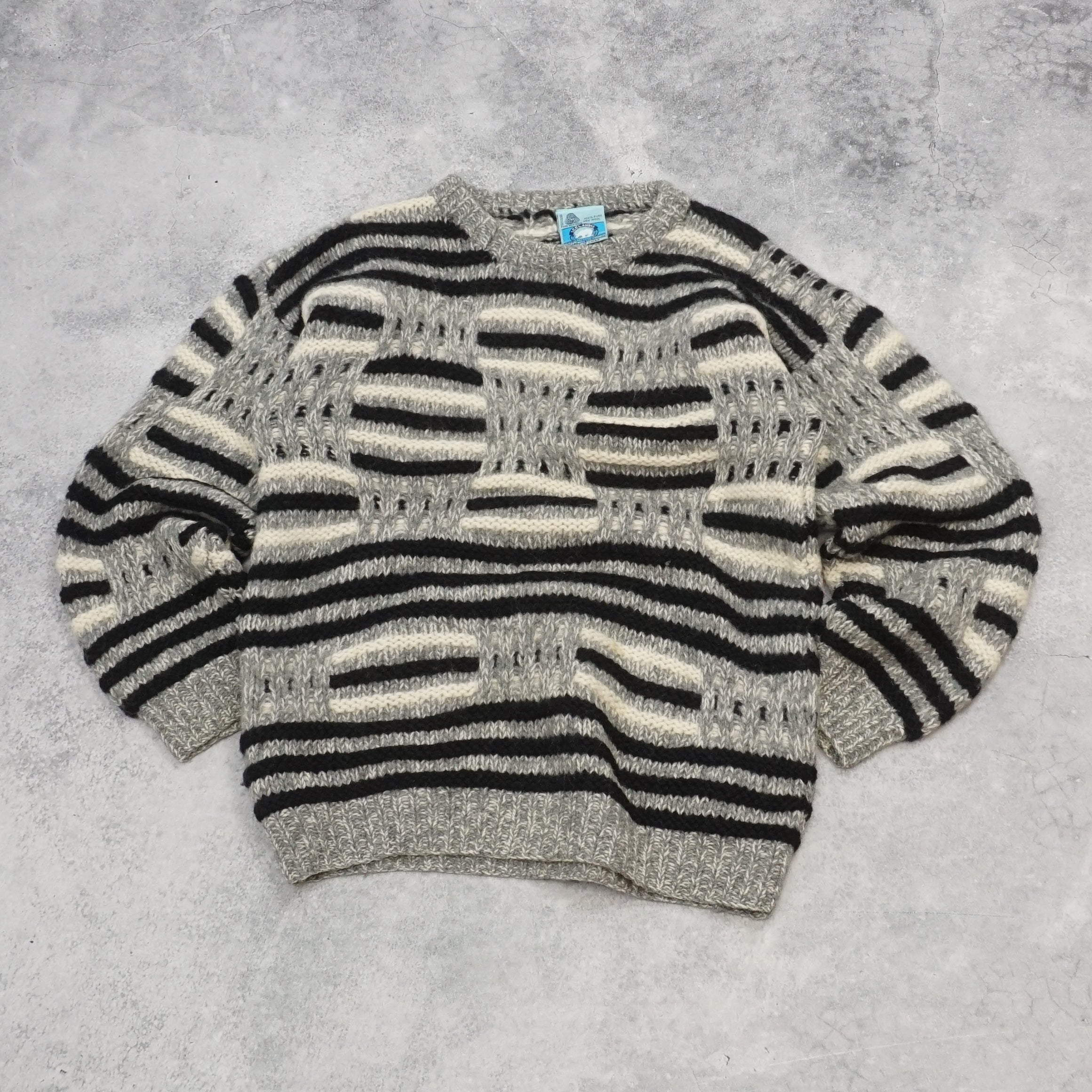 90s Icelandic Striped Wool Crewneck Knit Sweater