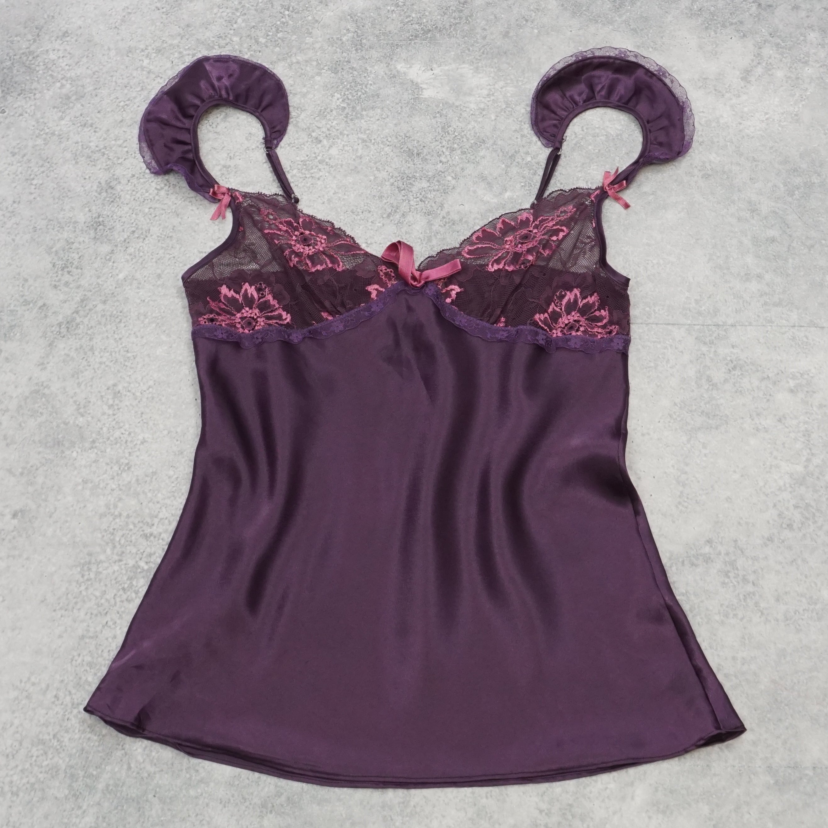 Eblin Lingerie Lace Satin Cami Top