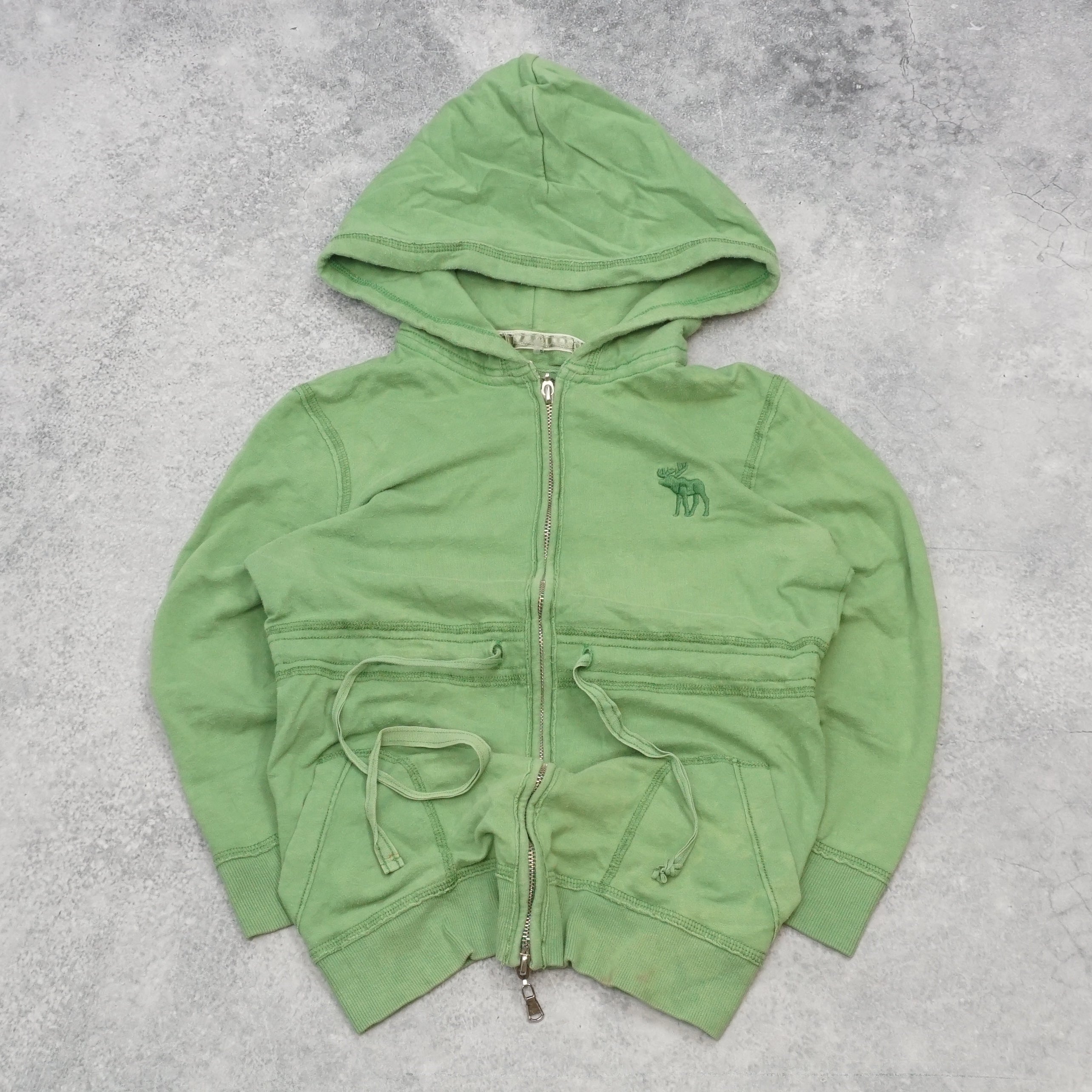 2000s Abercrombie And Fitch Full Zip Green Hoodie