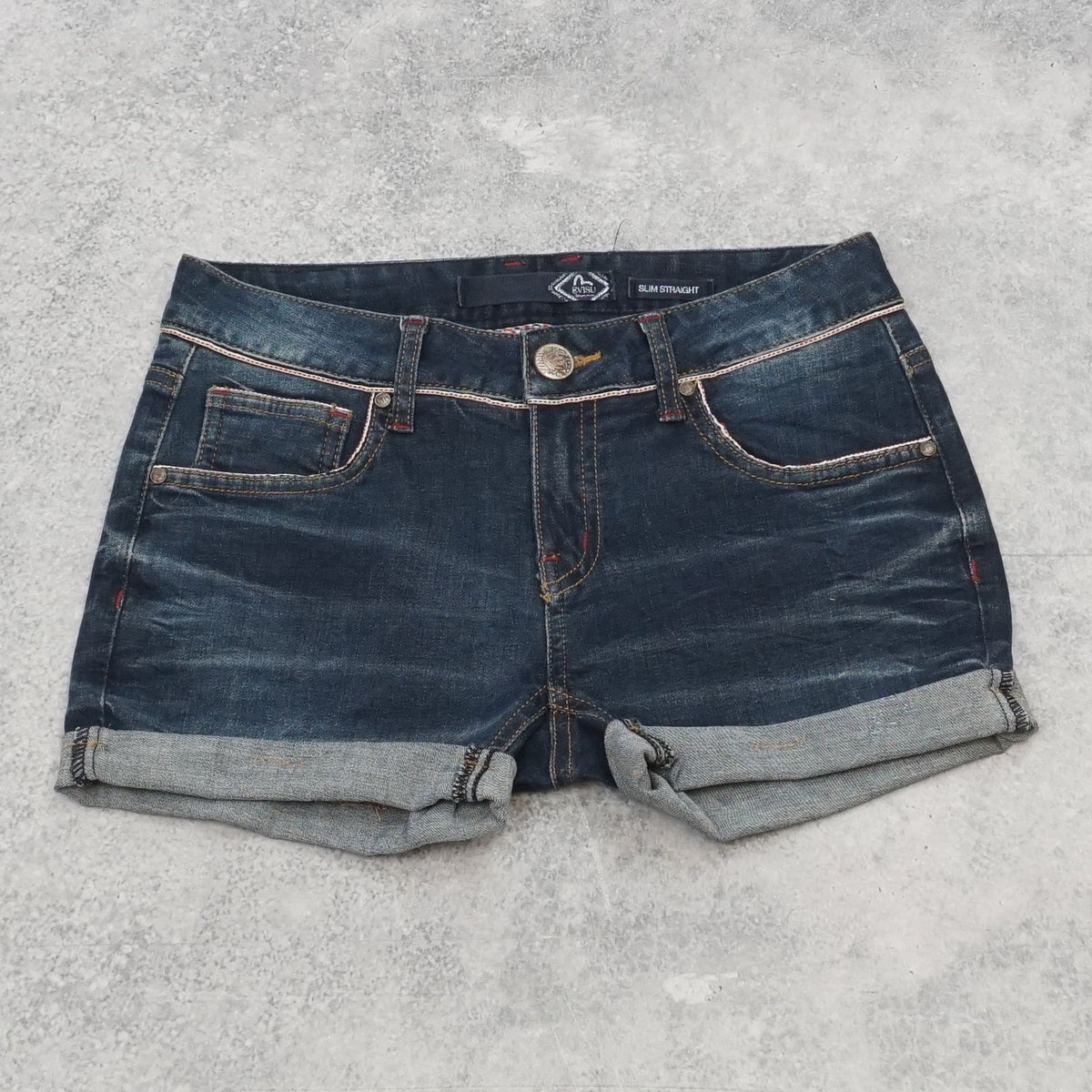 2000s Evisugenes Unique Slim Straight Cuffed Jorts