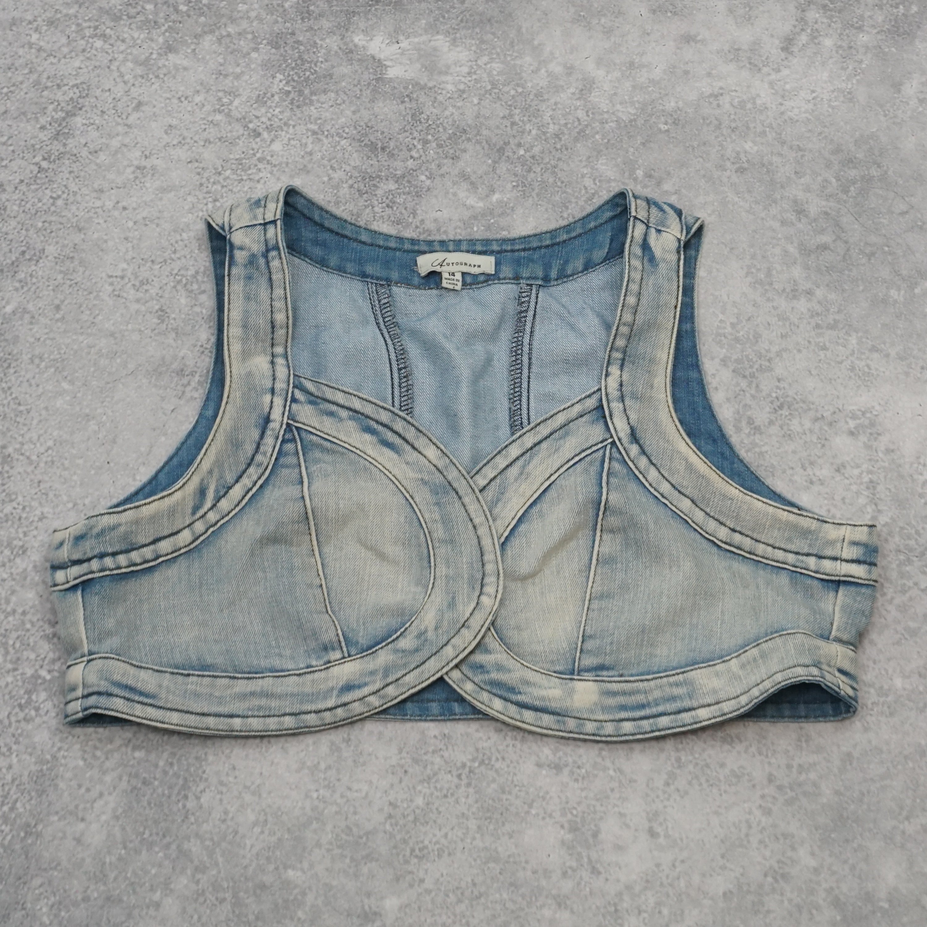 Autograph Denim Cropped Top
