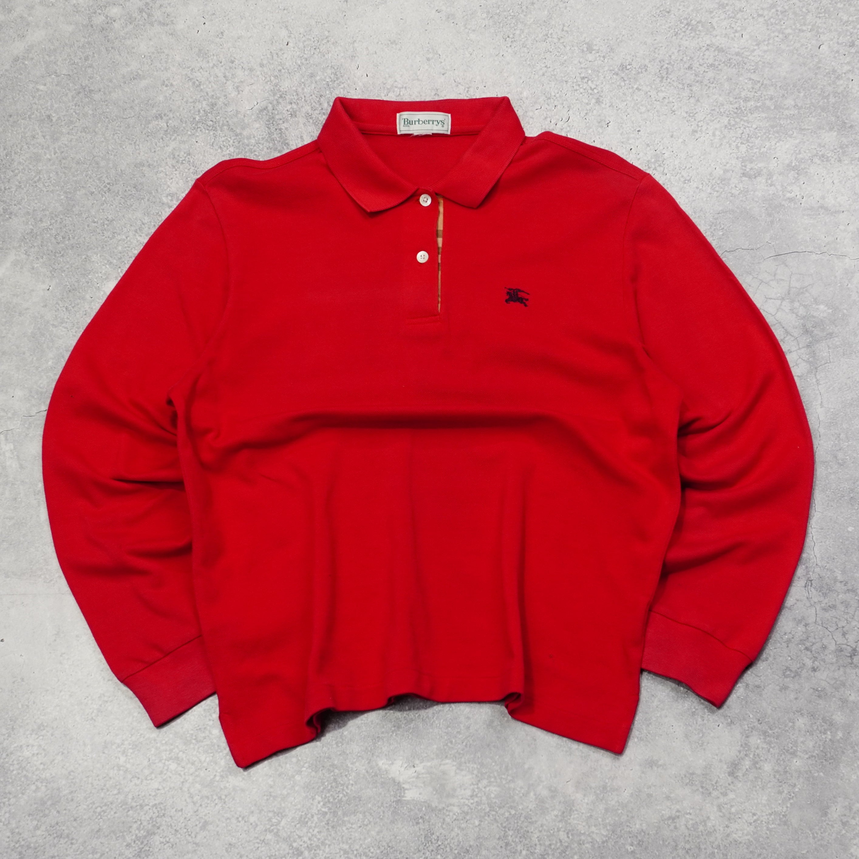 90s Burberry's Long Sleeve Polo