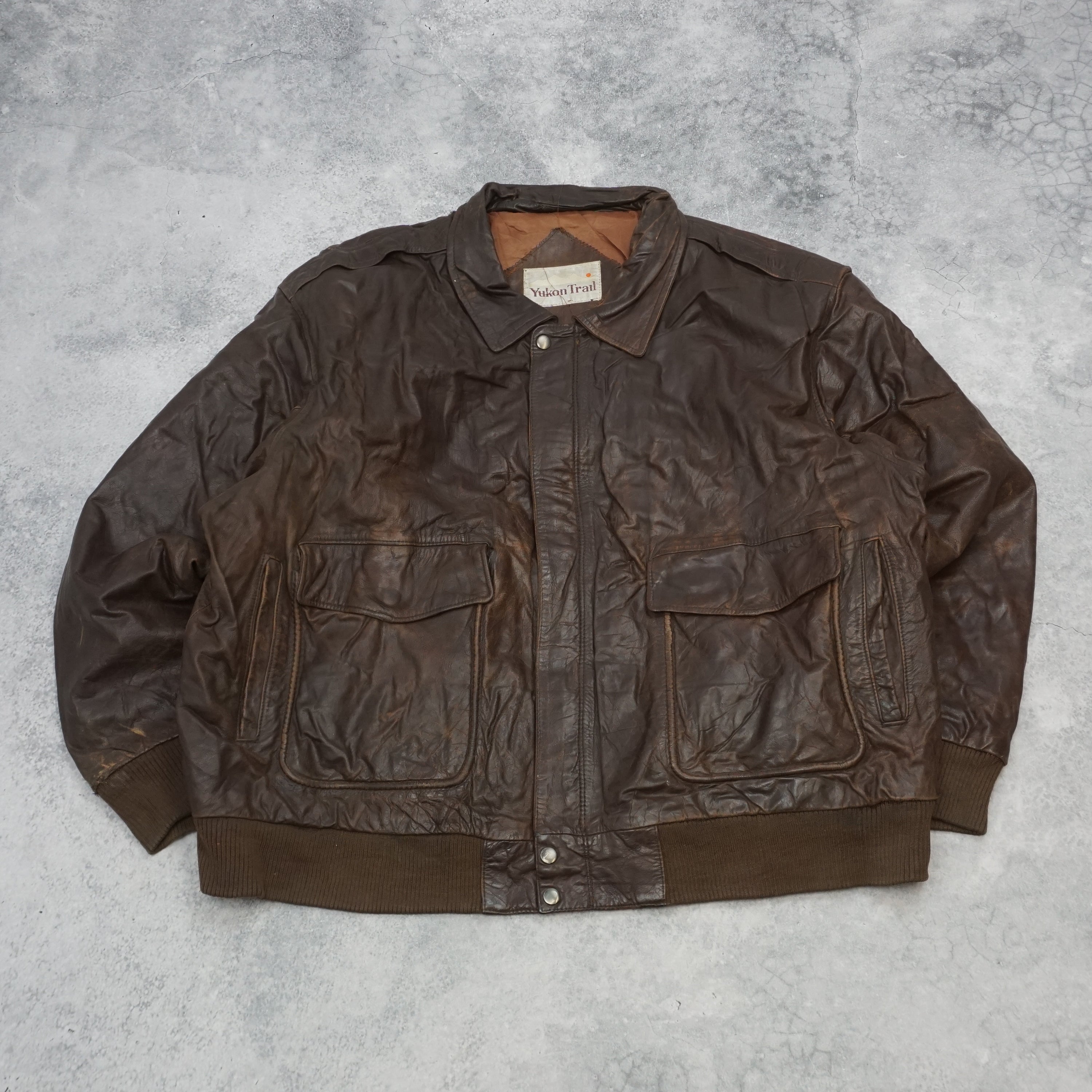2000s Yukon Trail Bomber Leather Jacket