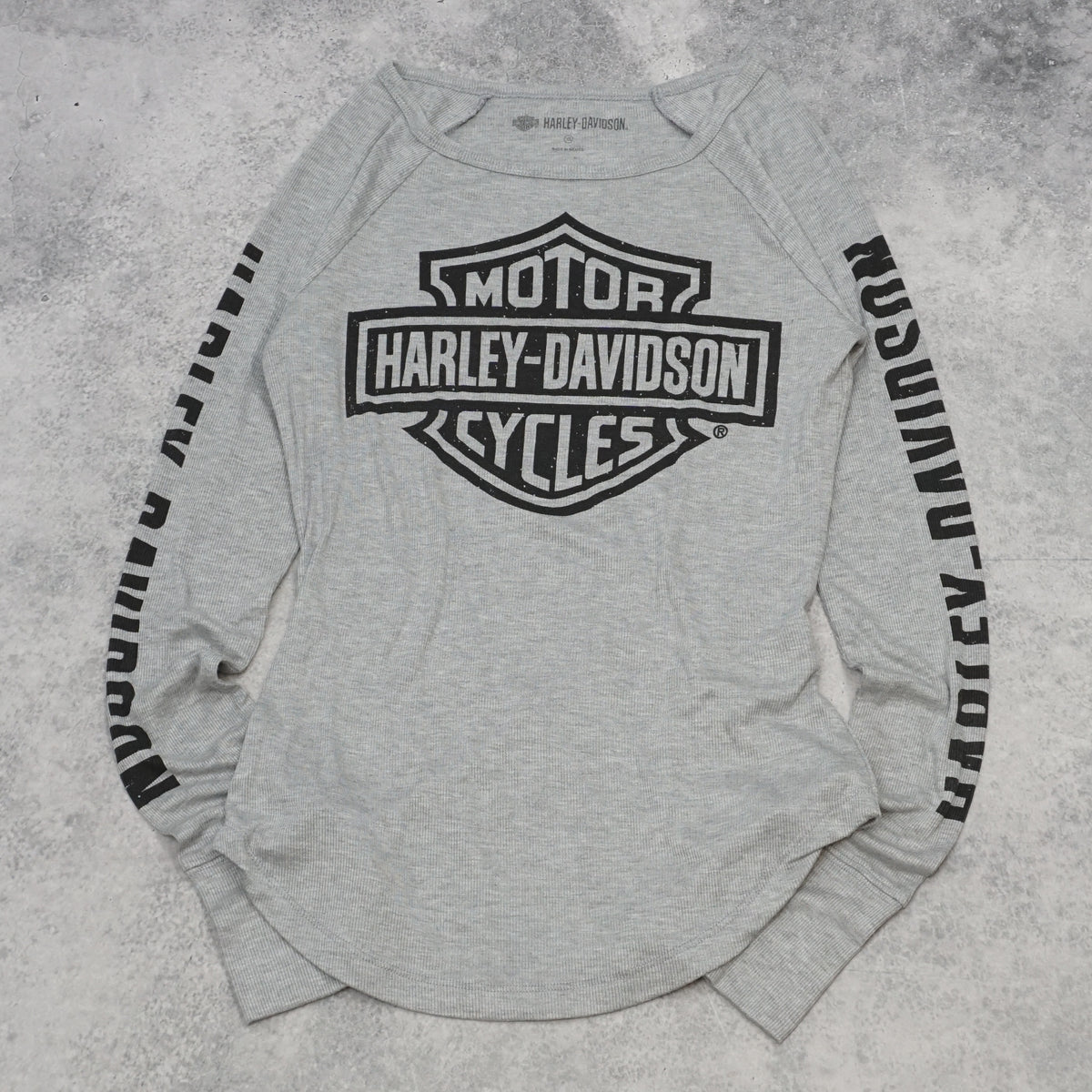 Harley Davidson Ribbed Graphic Top Long Sleeve