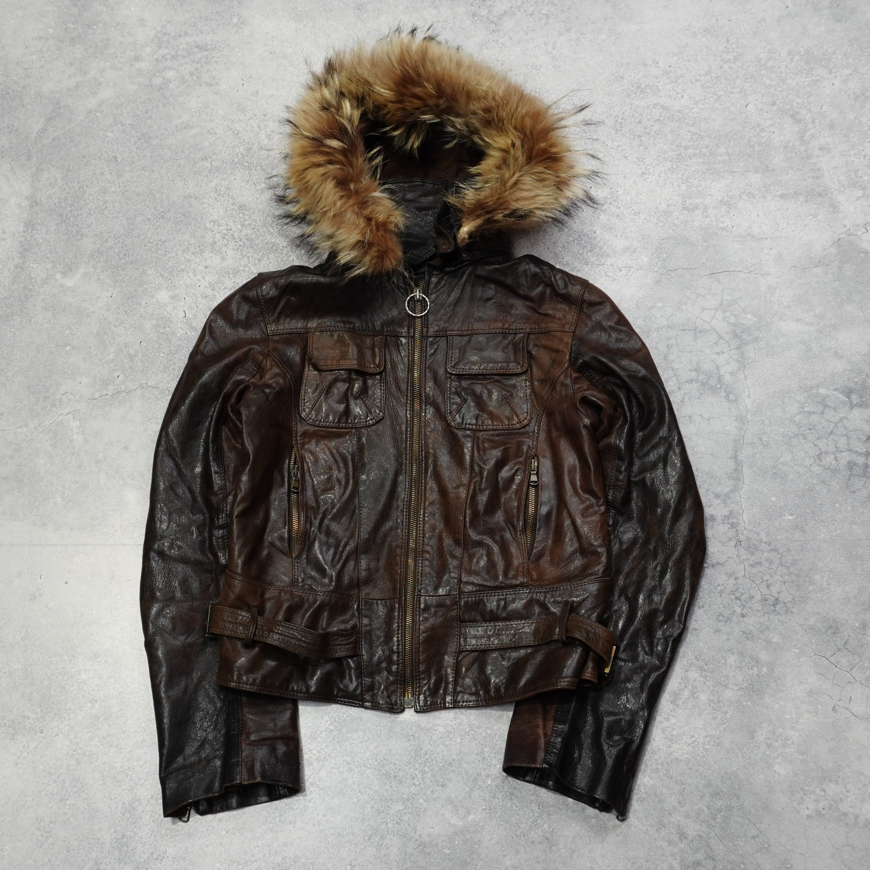 2000s VMG Fur Leather Jacket