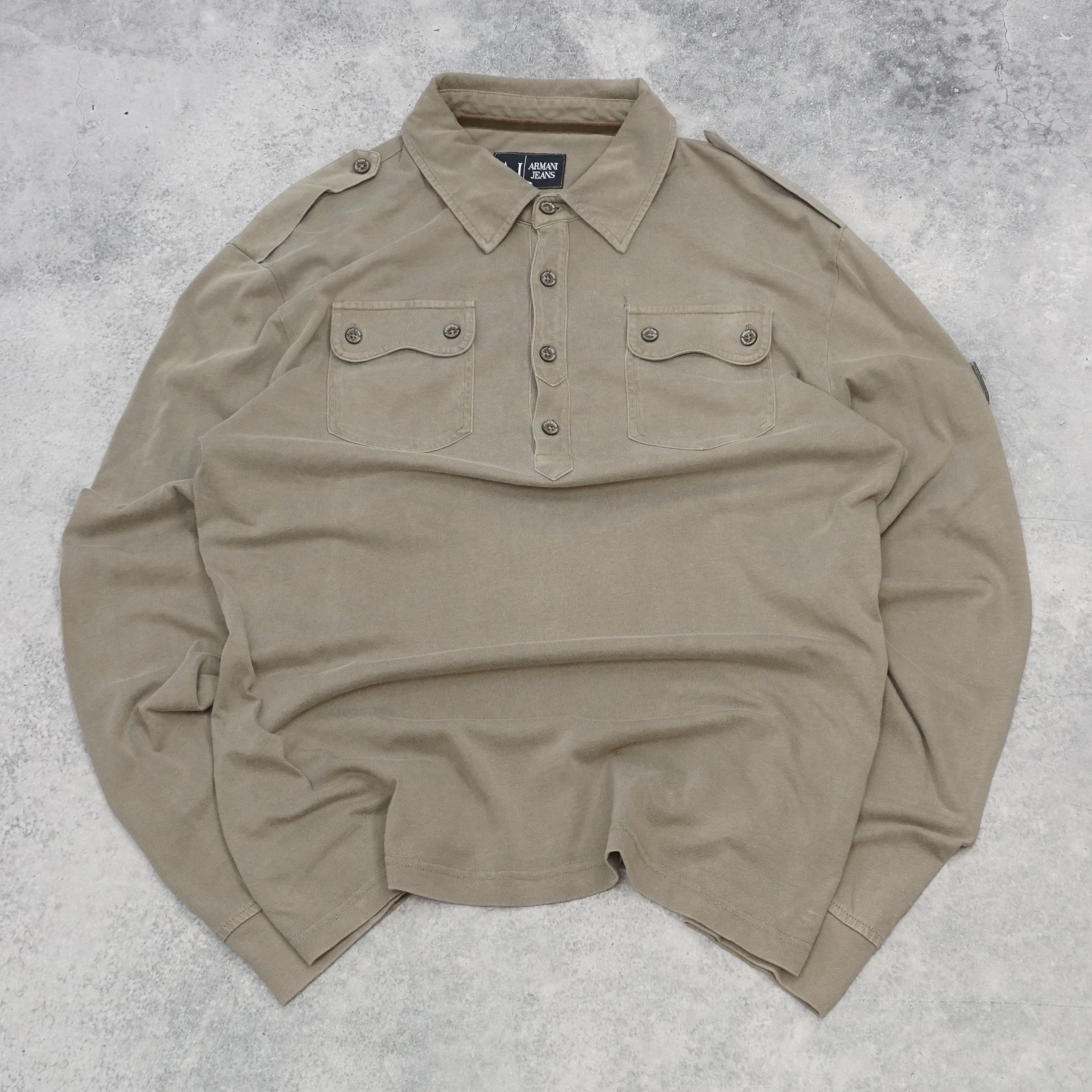 2000s Armani Jeans Long Sleeve Utility Polo
