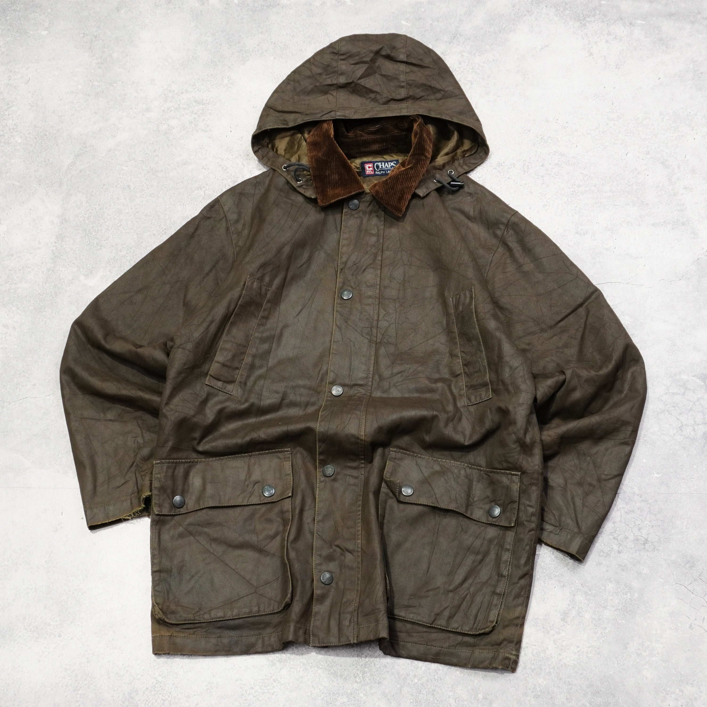2000s Chaps Wax Coat Jacket