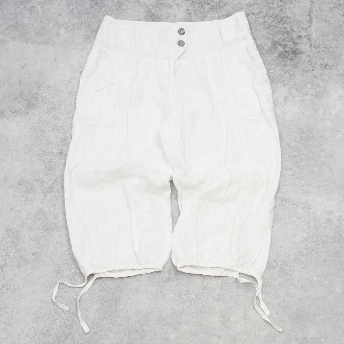 2000s Meredith Linen Tie-Hem Capri